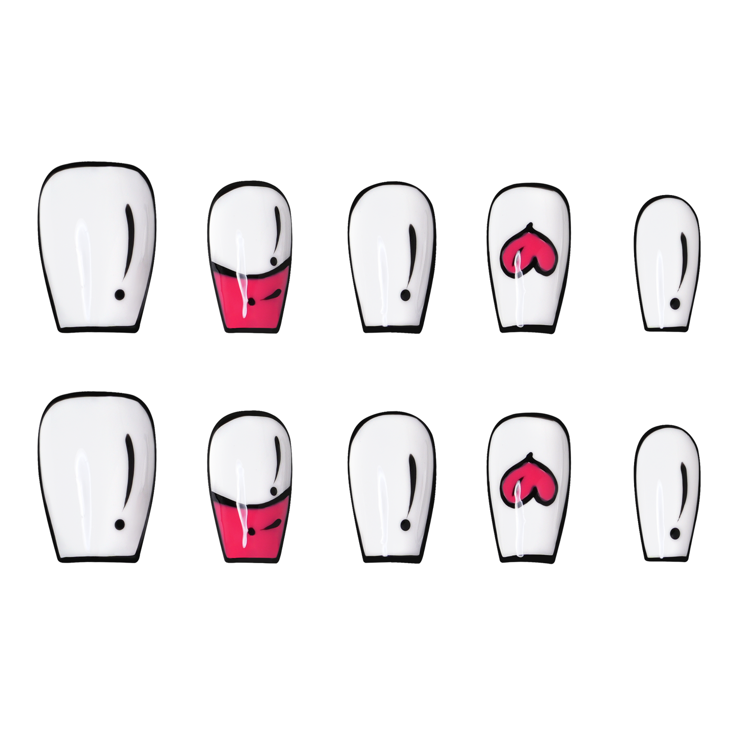 Comic Crush - Medium Coffin Press-On Nails