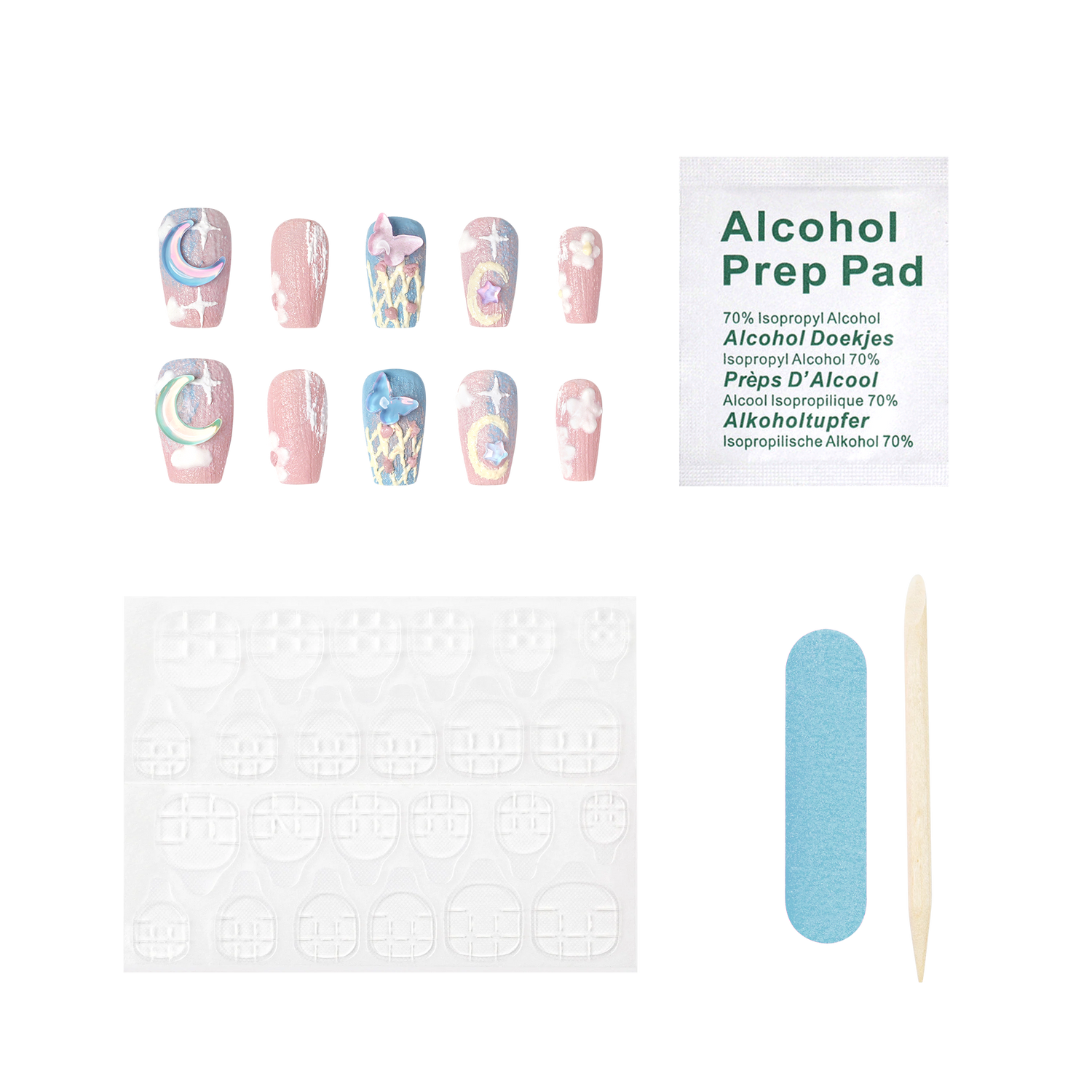 Celestial - Medium Coffin Press-On Nails