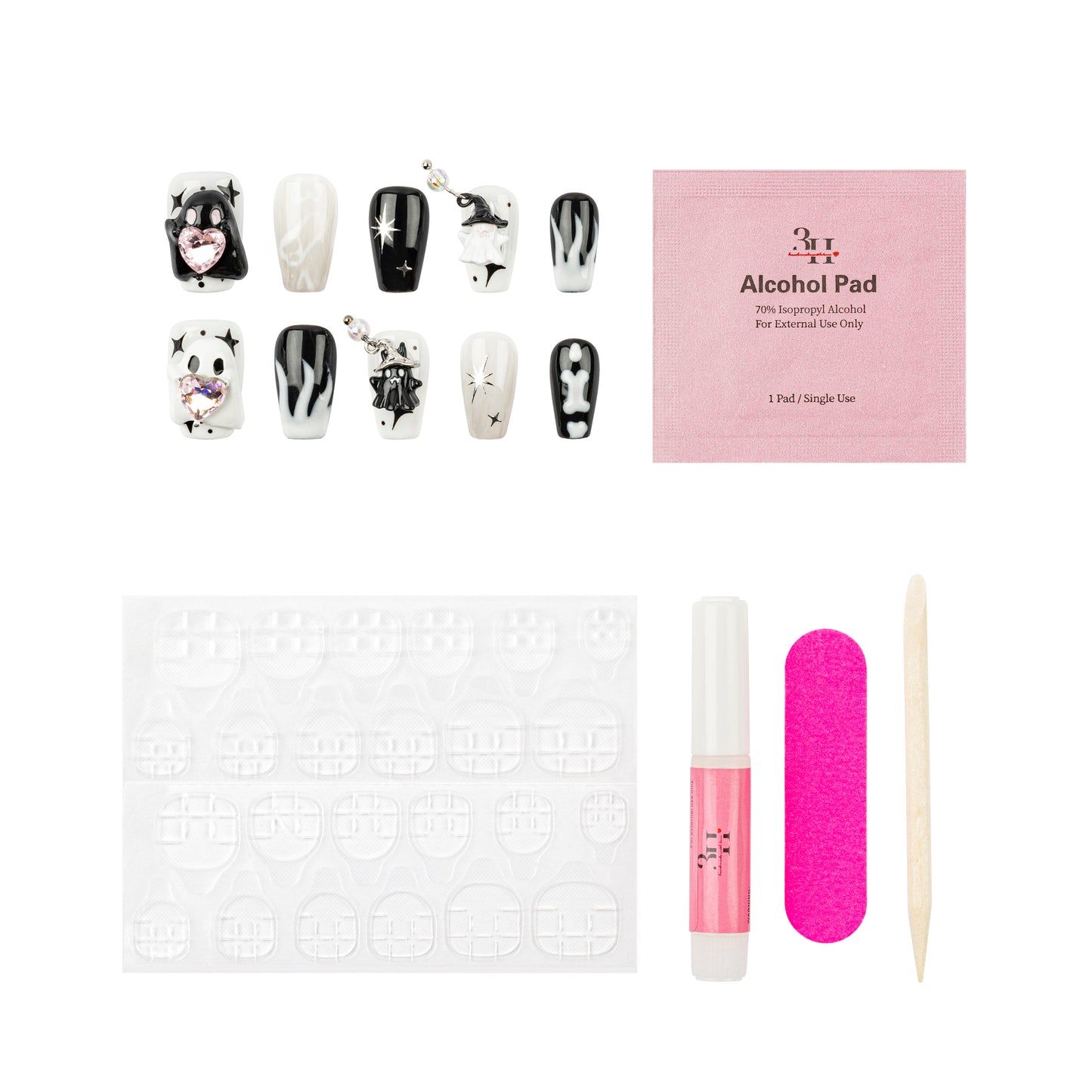 3H Luxury Handmade Press-on Nails - Spooky Starlight