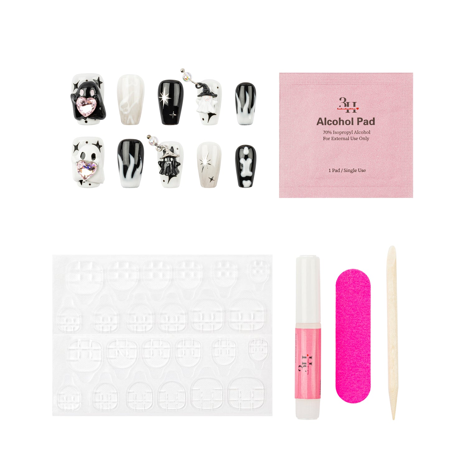 3H Luxury Handmade Press-on Nails - Spooky Starlight - 3H Nails