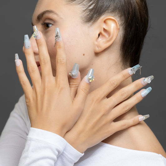 3H Luxury Handmade Press-on Nails - Crystal Butterfly