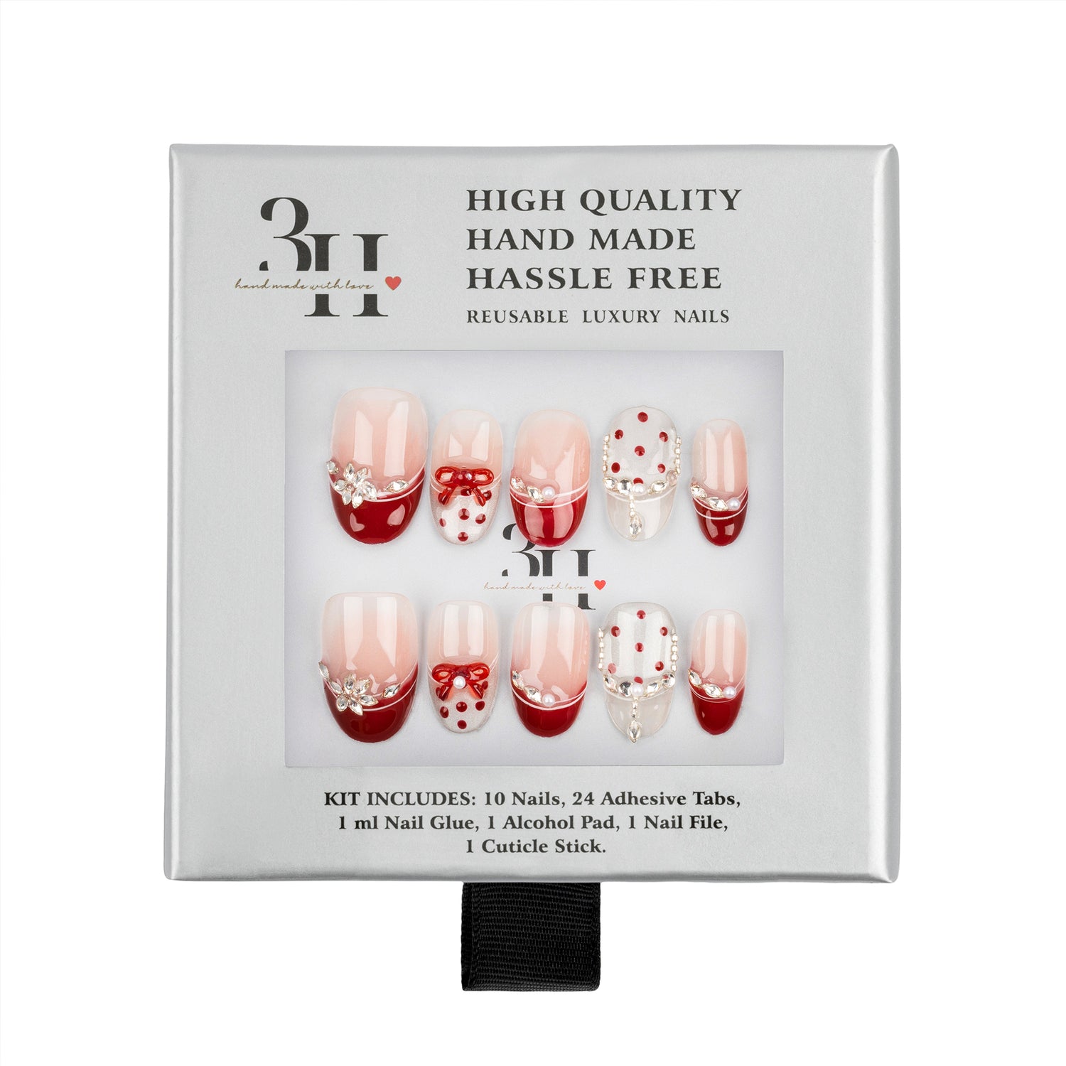 3H Luxury Handmade Press-on Nails - Cherry Kiss - 3H Nails