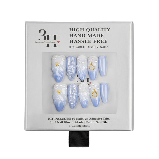3H Luxury Handmade Press-on Nails - Starry Sapphire