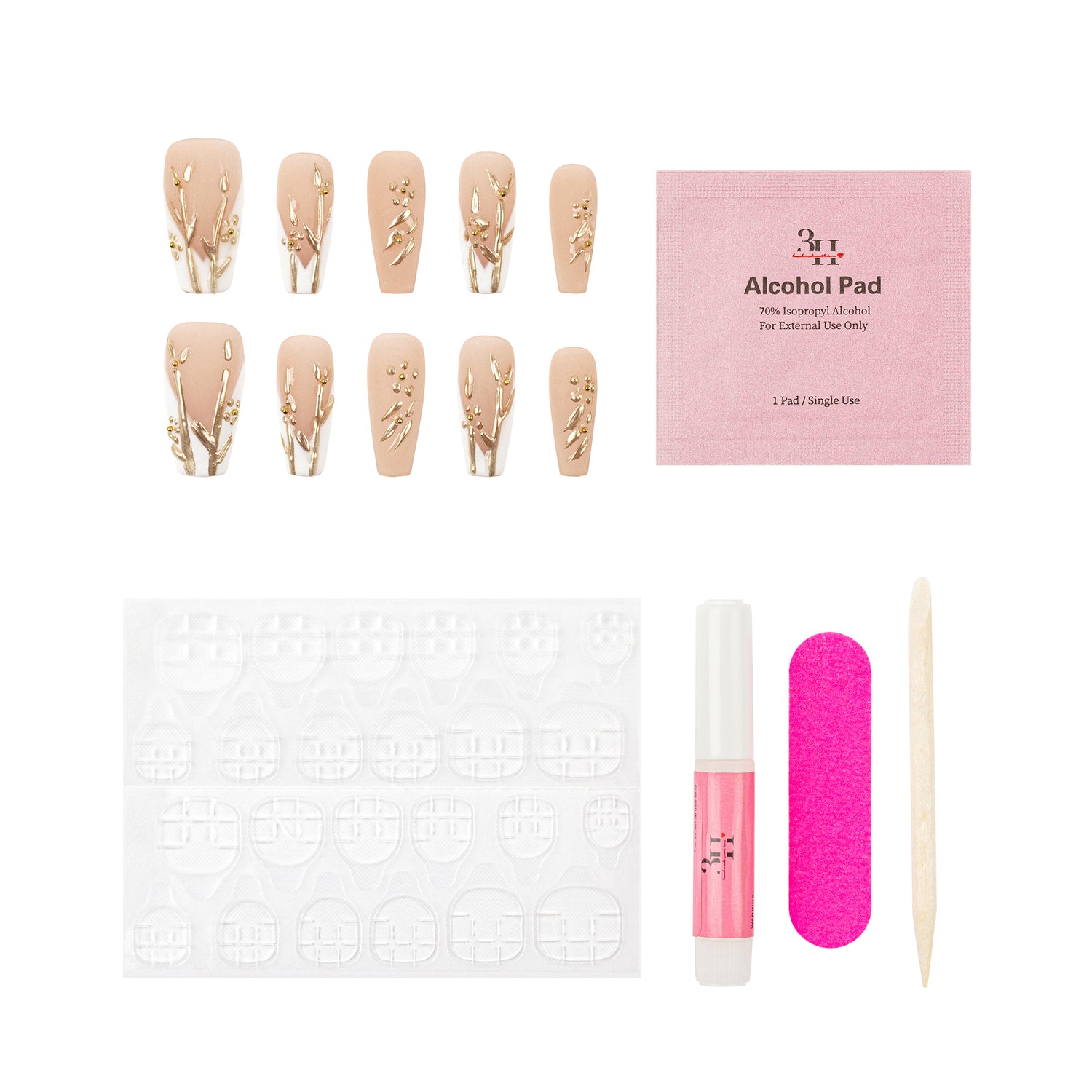3H Luxury Handmade Press-on Nails - Fall Fields - 3H Nails