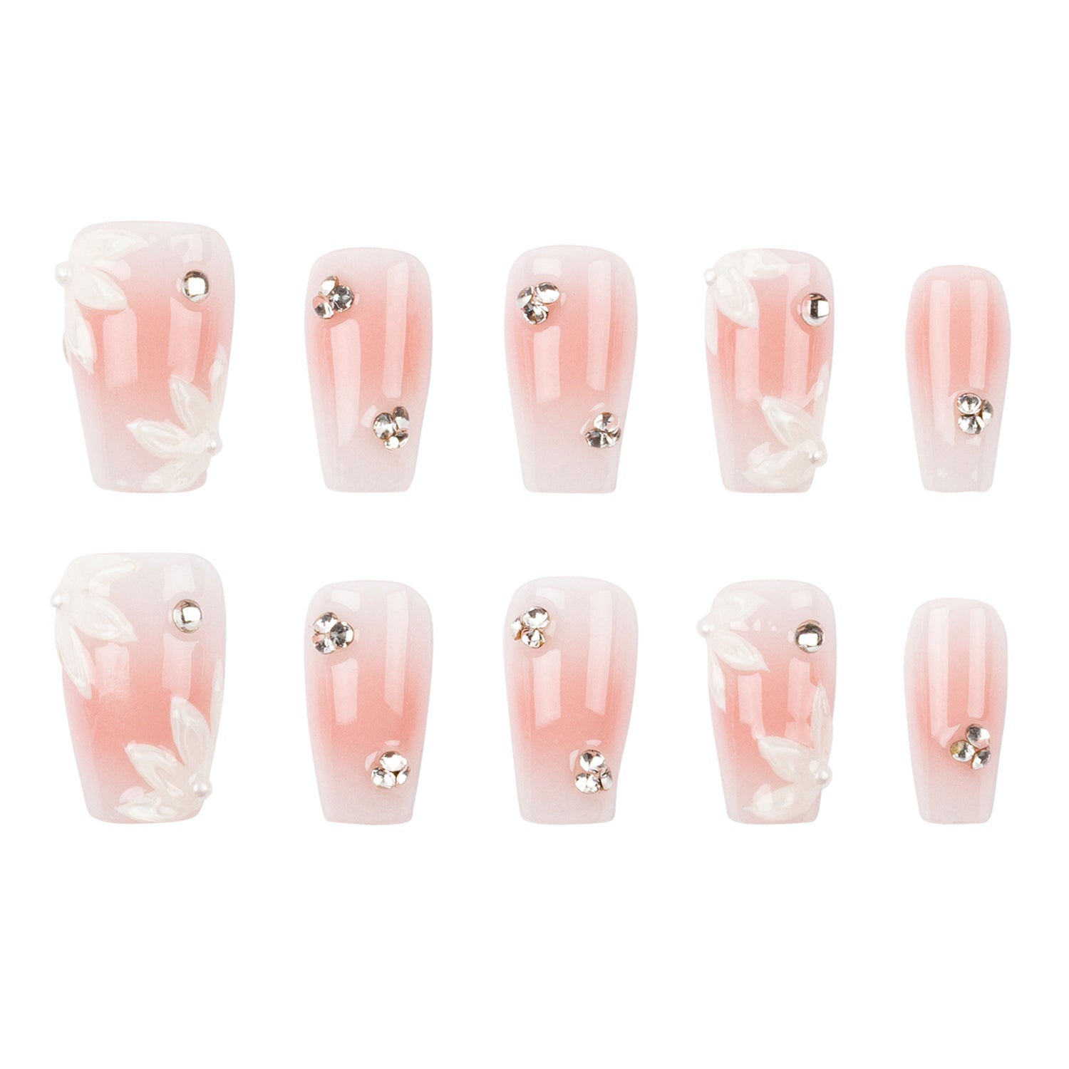 Handmade 3H Nails luxury press-on nails with a stylish 1308 design, showcasing a sleek, elegant nail art pattern.