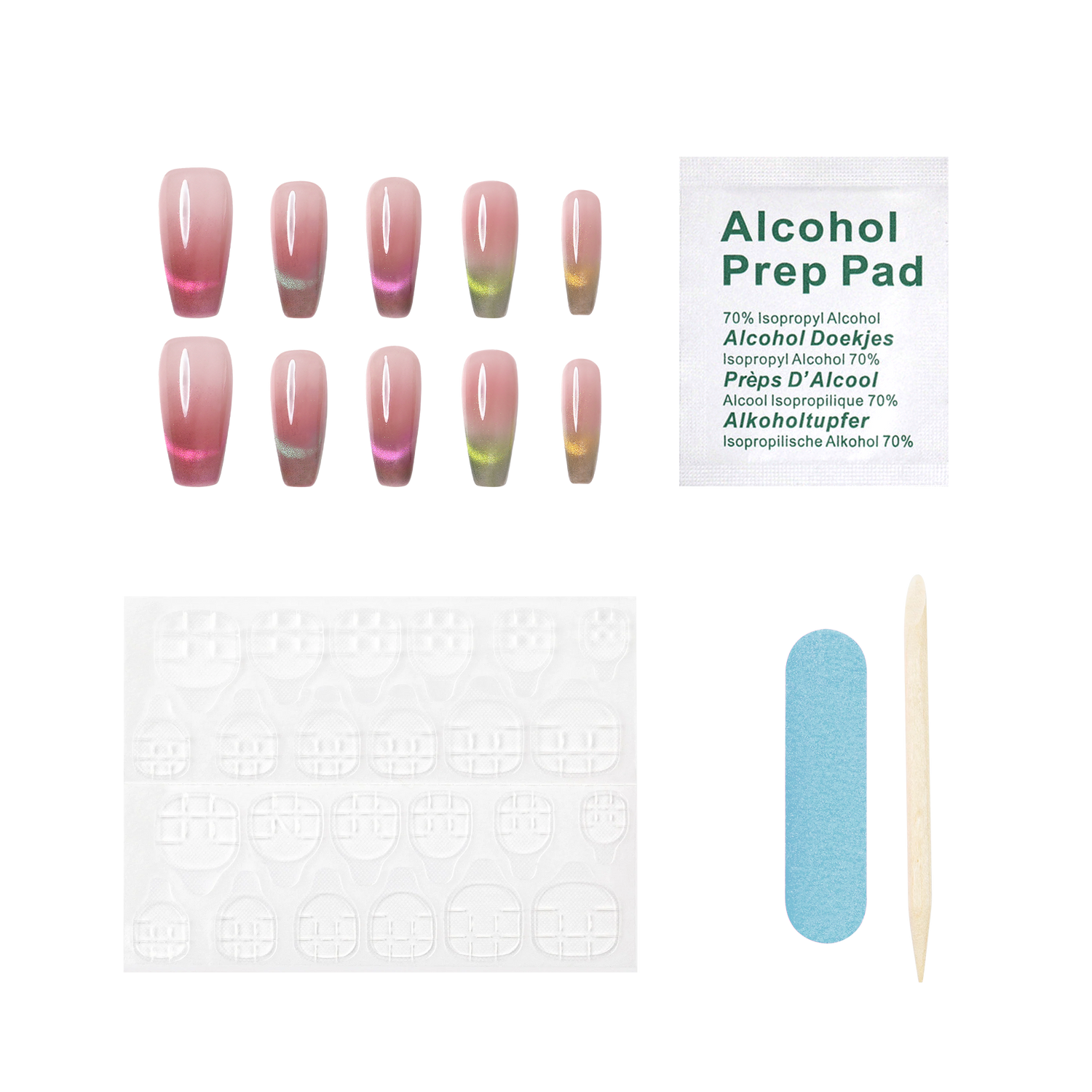 Tropical Sunset - Long Coffin Press-On Nails