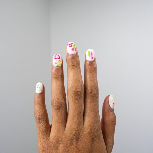 3H Luxury Handmade Press-on Nails - Floral Sketches