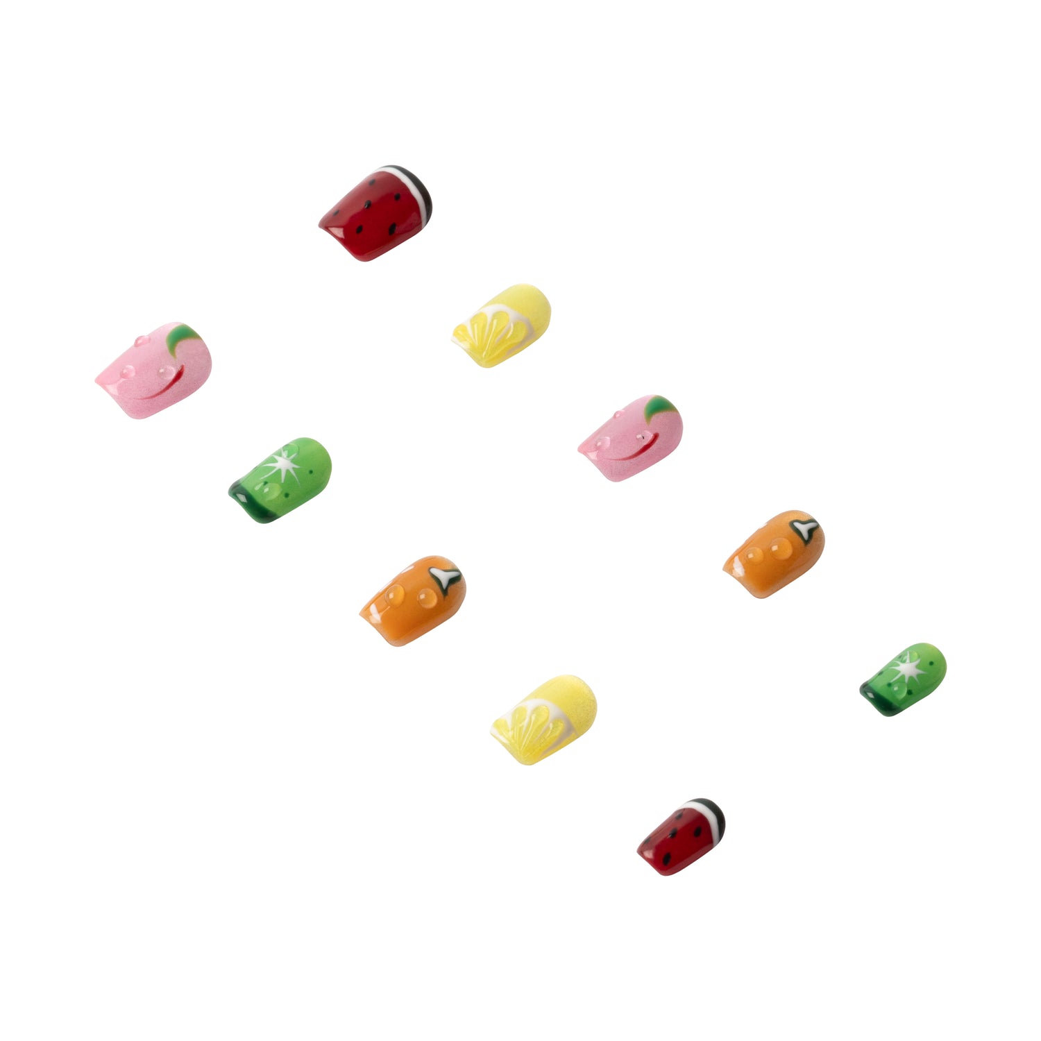 Handmade 3H Nails 3H Luxury Press-on Nails in style 1411, showcasing elegant, natural-looking nail design on a clear background.
