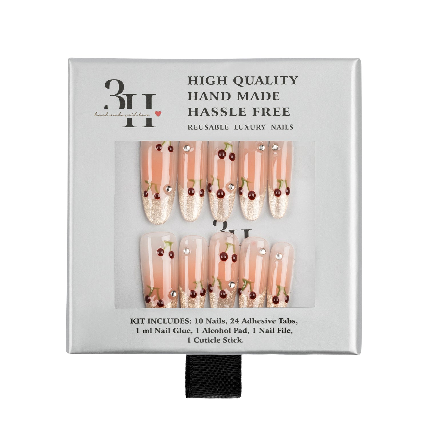 3H Luxury Handmade Press-on Nails - Cherry Bloom - 3H Nails