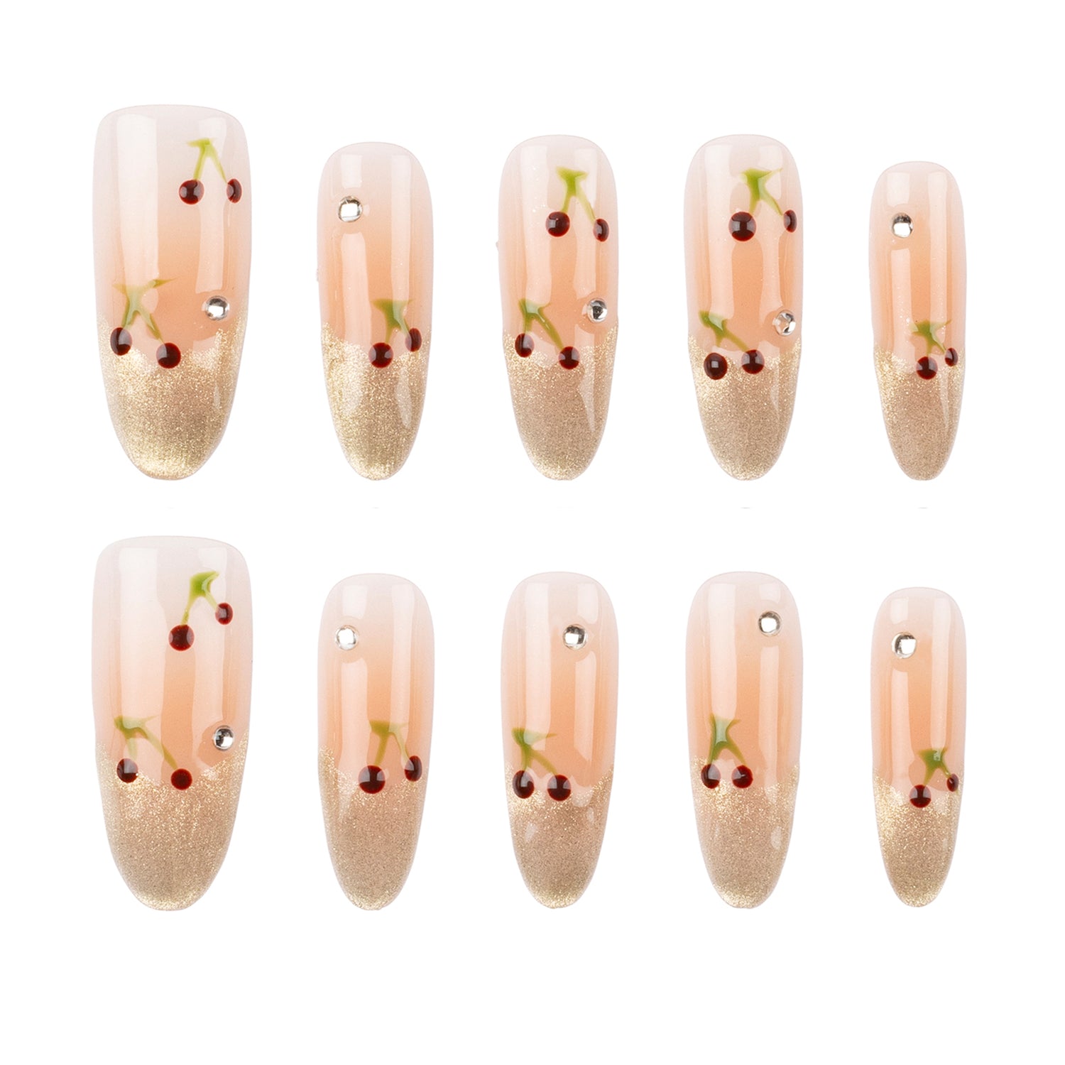 3H Luxury Handmade Press-on Nails - Cherry Bloom - 3H Nails