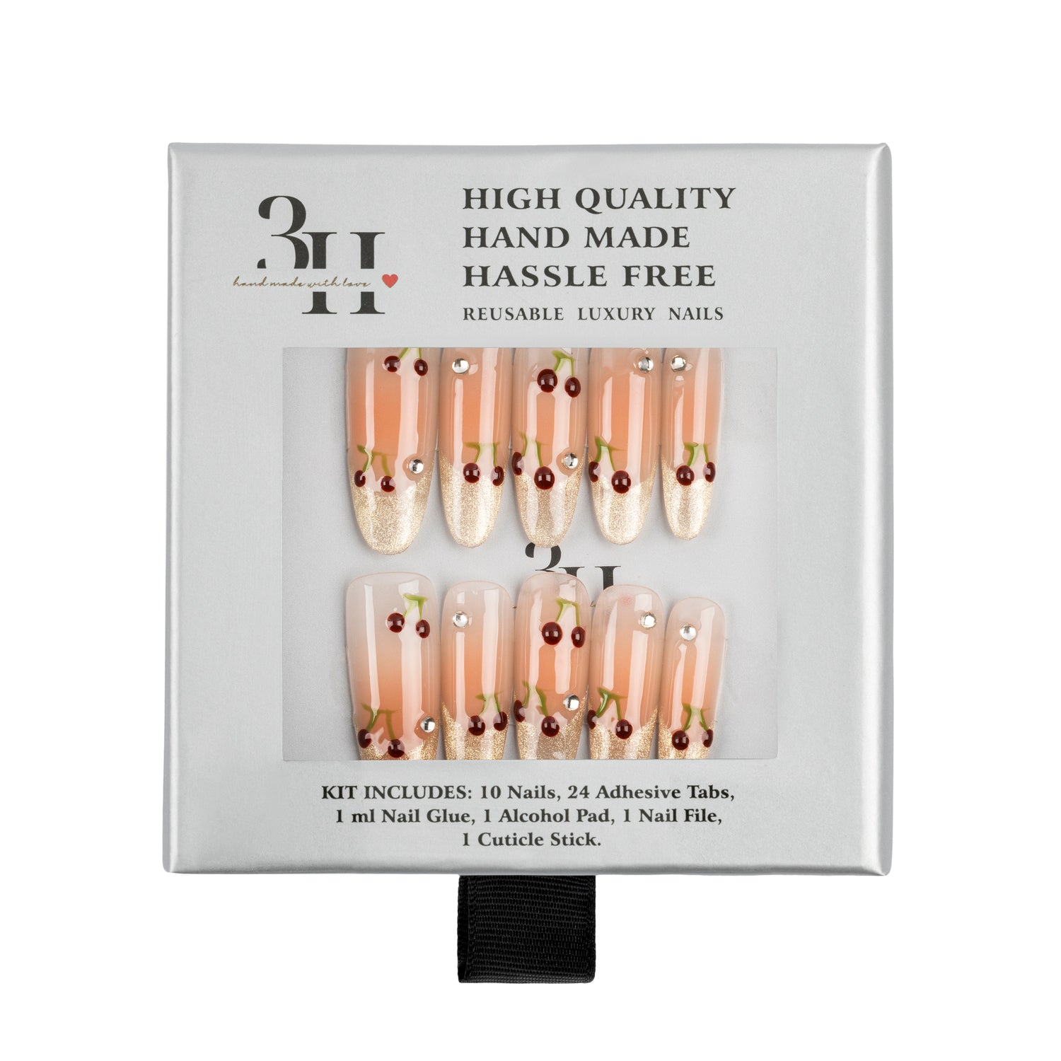 3H Luxury Handmade Press-on Nails - Cherry Bloom - 3H Nails