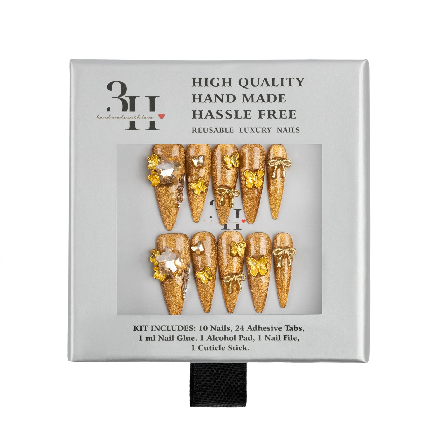 3H Luxury Handmade Press-on Nails - Gold Rush - 3H Nails