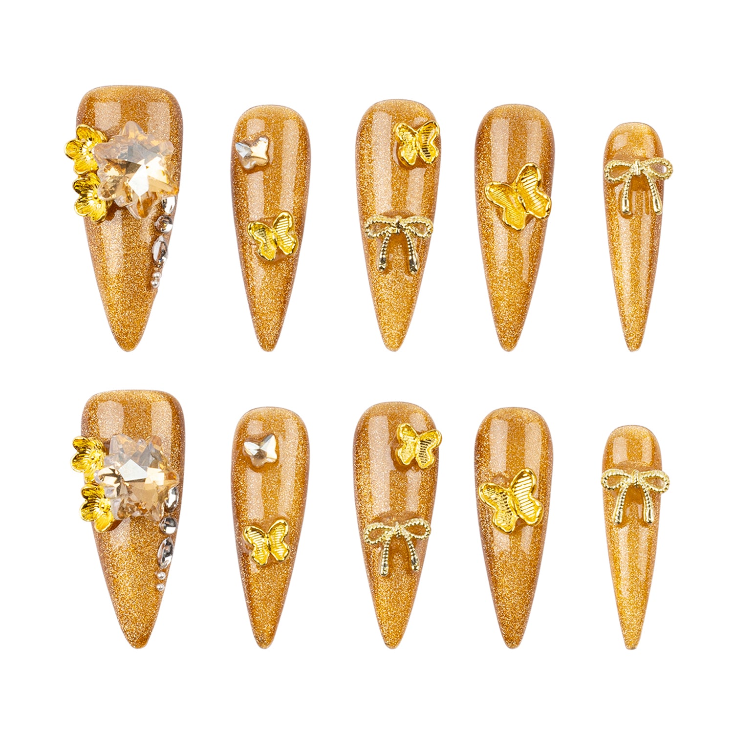 3H Luxury Handmade Press-on Nails - Gold Rush - 3H Nails