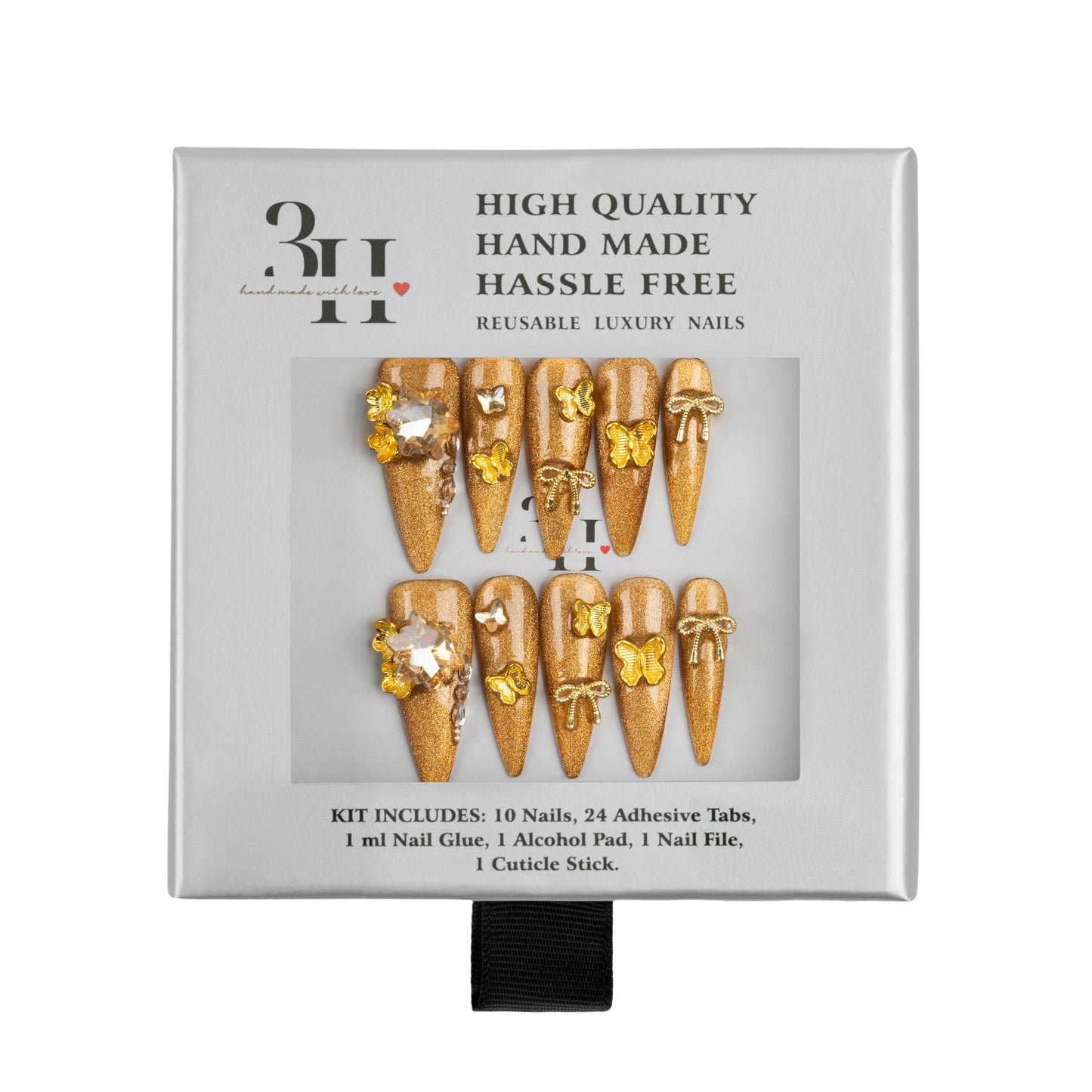 3H Luxury Handmade Press-on Nails - Gold Rush
