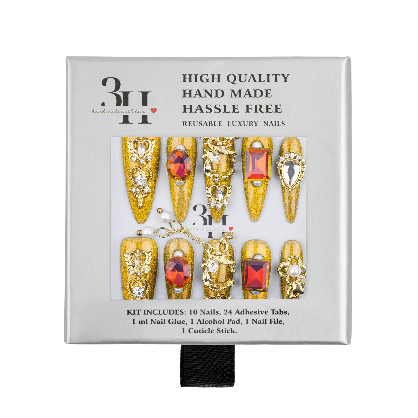 3H Luxury Handmade Press-on Nails - Crown Jewels