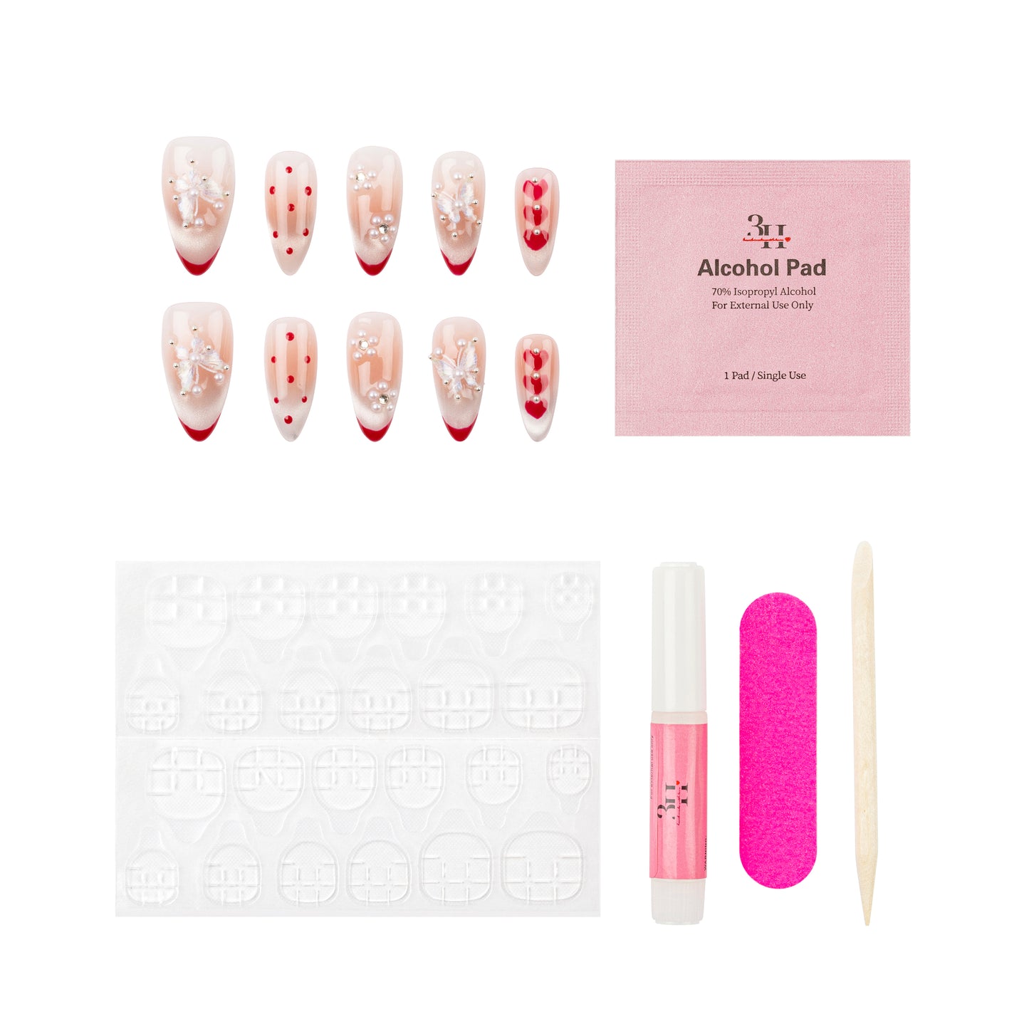 3H Luxury Handmade Press-on Nails - Cherry Blossom
