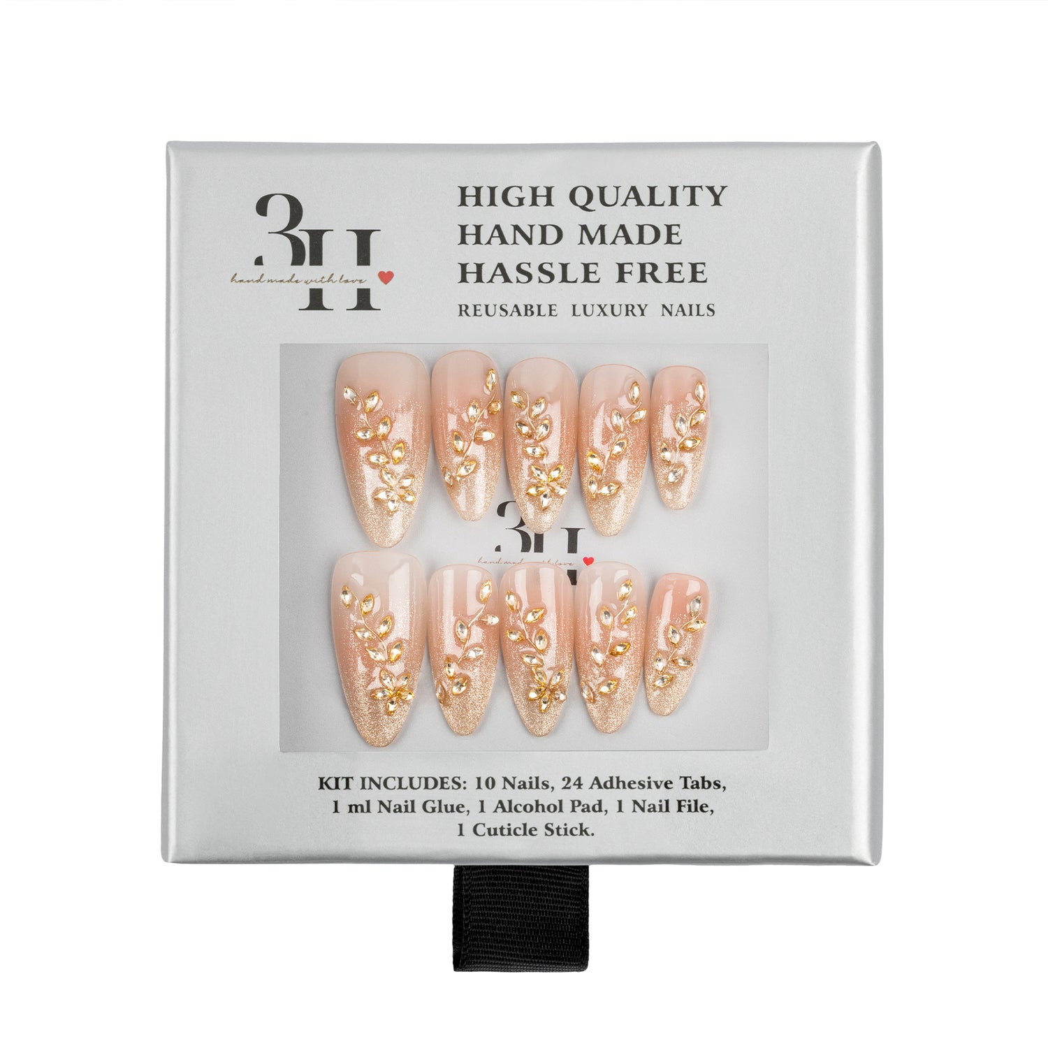 3H Luxury Handmade Press-on Nails - Moonlit Kiss - 3H Nails