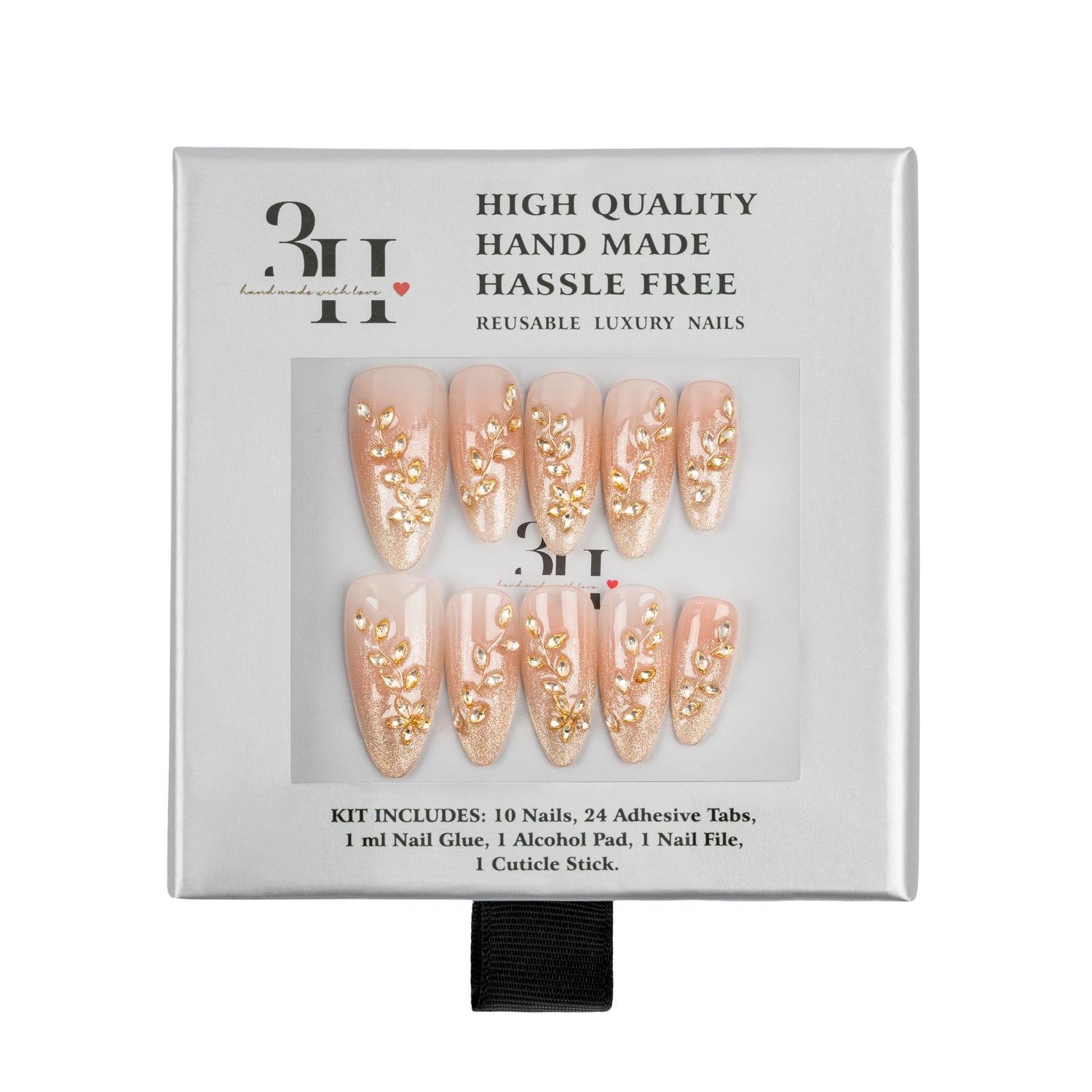 3H Luxury Handmade Press-on Nails - Moonlit Kiss - 3H Nails