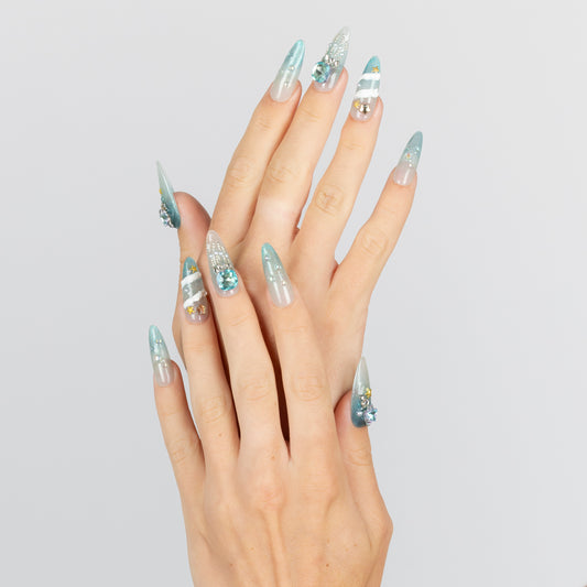 3H Luxury Handmade Press-on Nails - Ocean Goddess