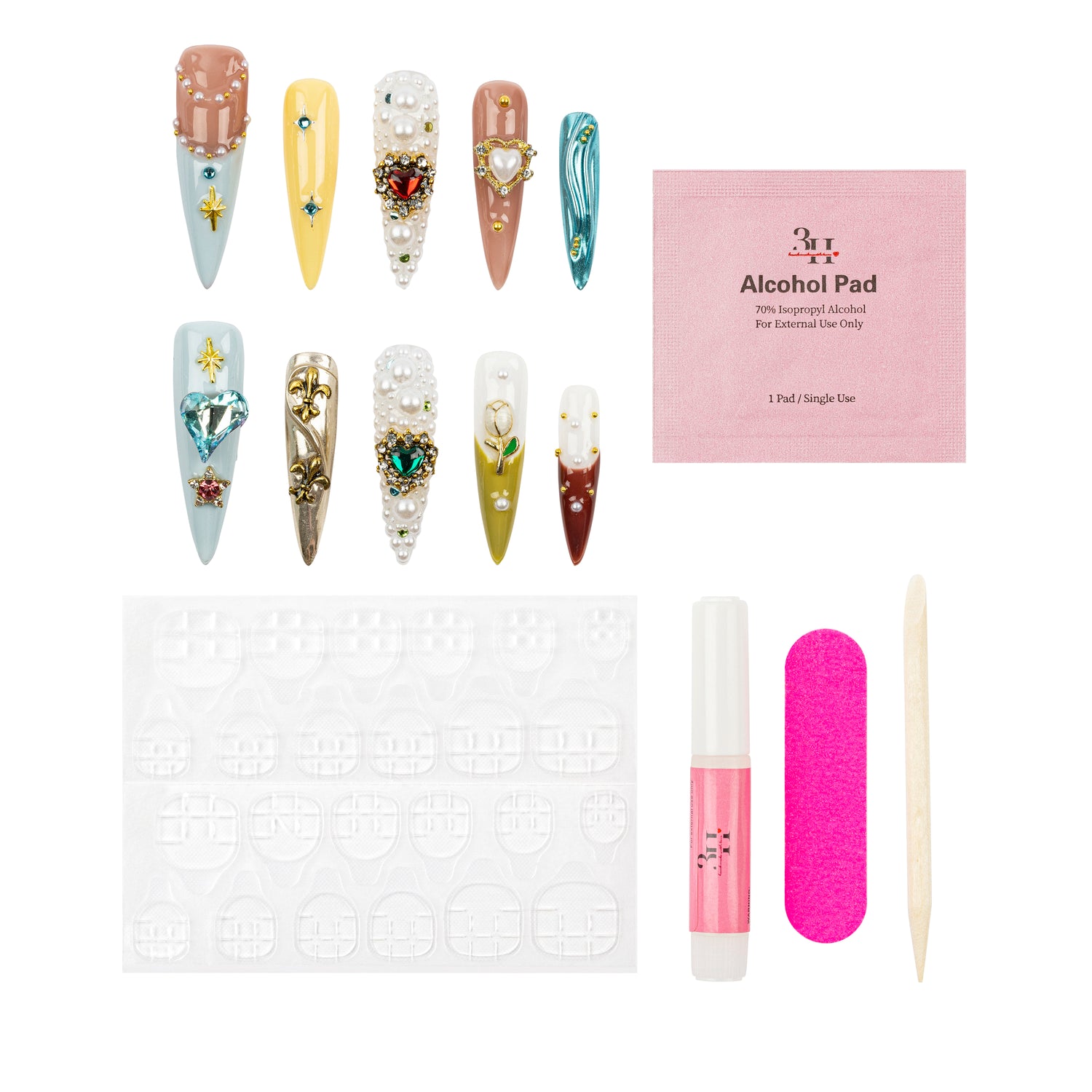 3H Luxury Handmade Press-on Nails - Majestic Fantasy - 3H Nails