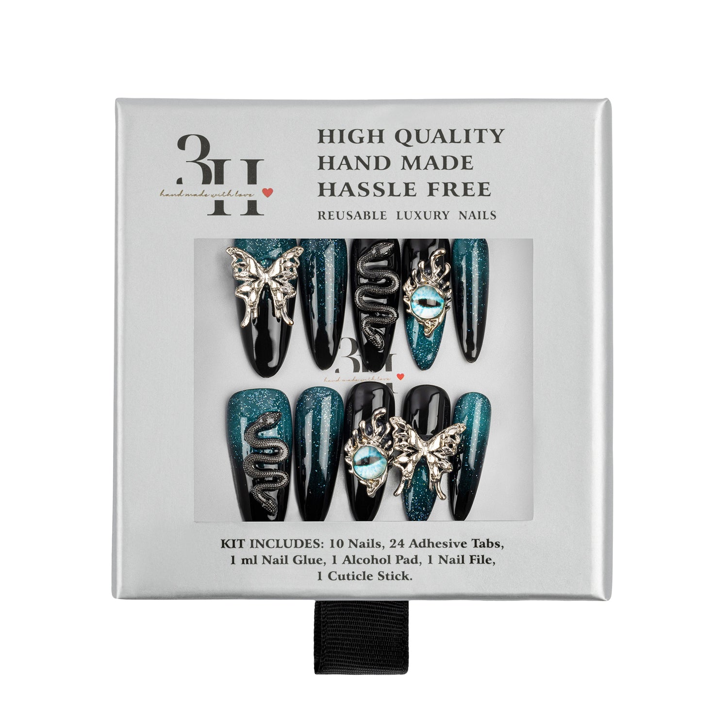 3H Luxury Handmade Press-on Nails - Galaxy Wings - 3H Nails