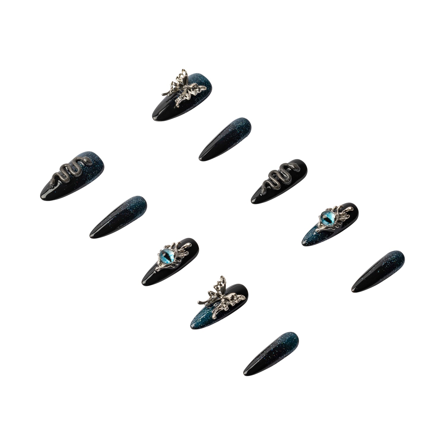 3H Luxury Handmade Press-on Nails - Galaxy Wings - 3H Nails