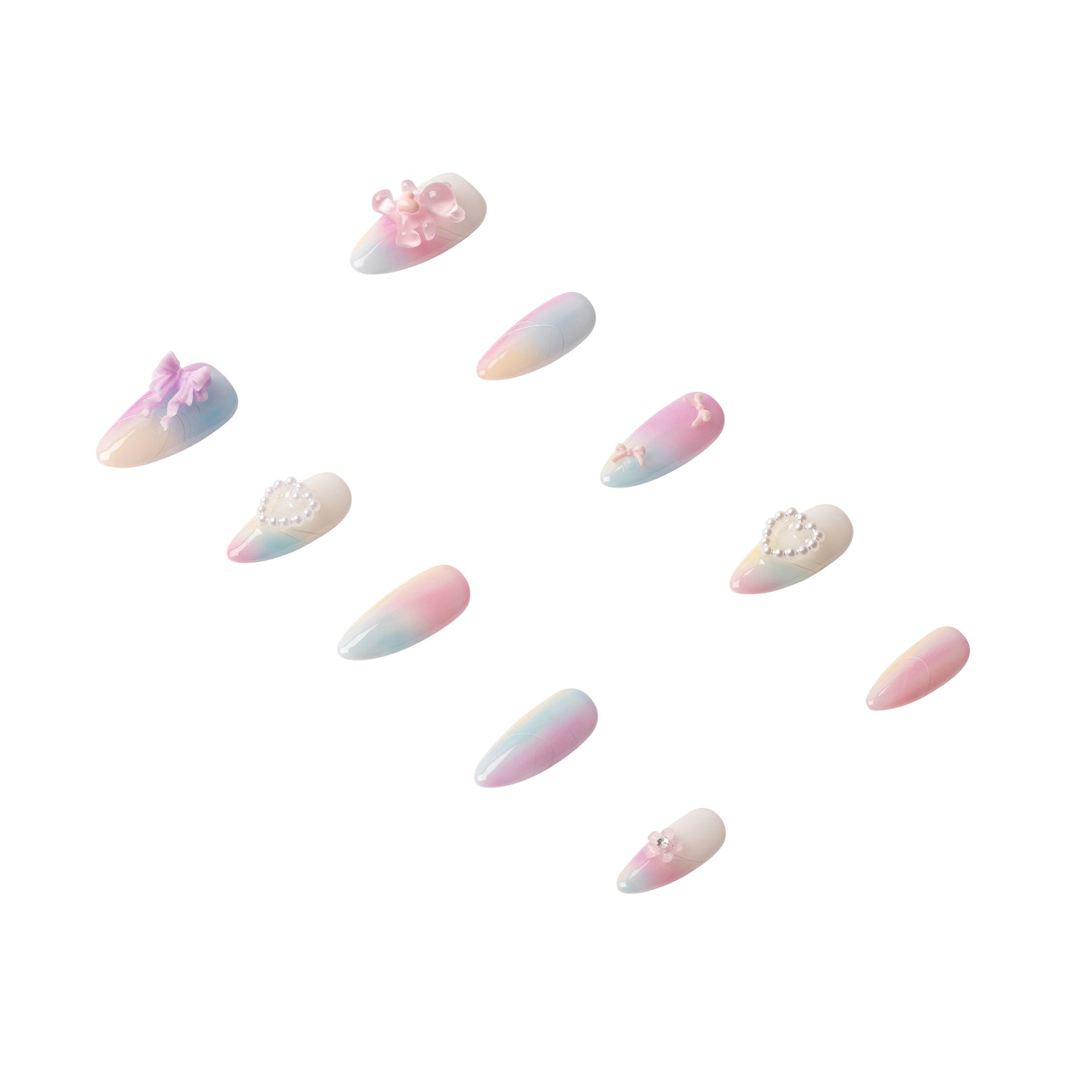 3H Luxury Handmade Press-on Nails - Pastel Aura - 3H Nails