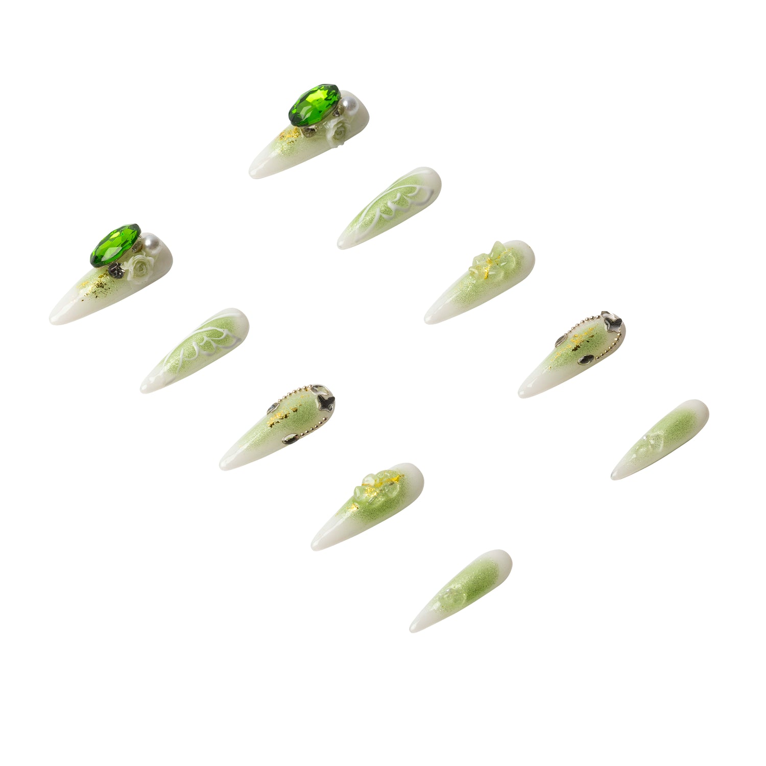 3H Luxury Handmade Press-on Nails - Garden Spell