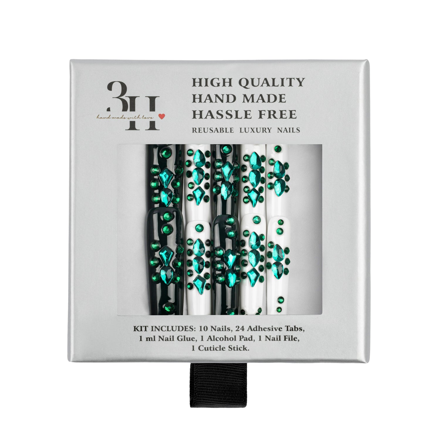 3H Luxury Handmade Press-on Nails - Green Enigma - 3H Nails