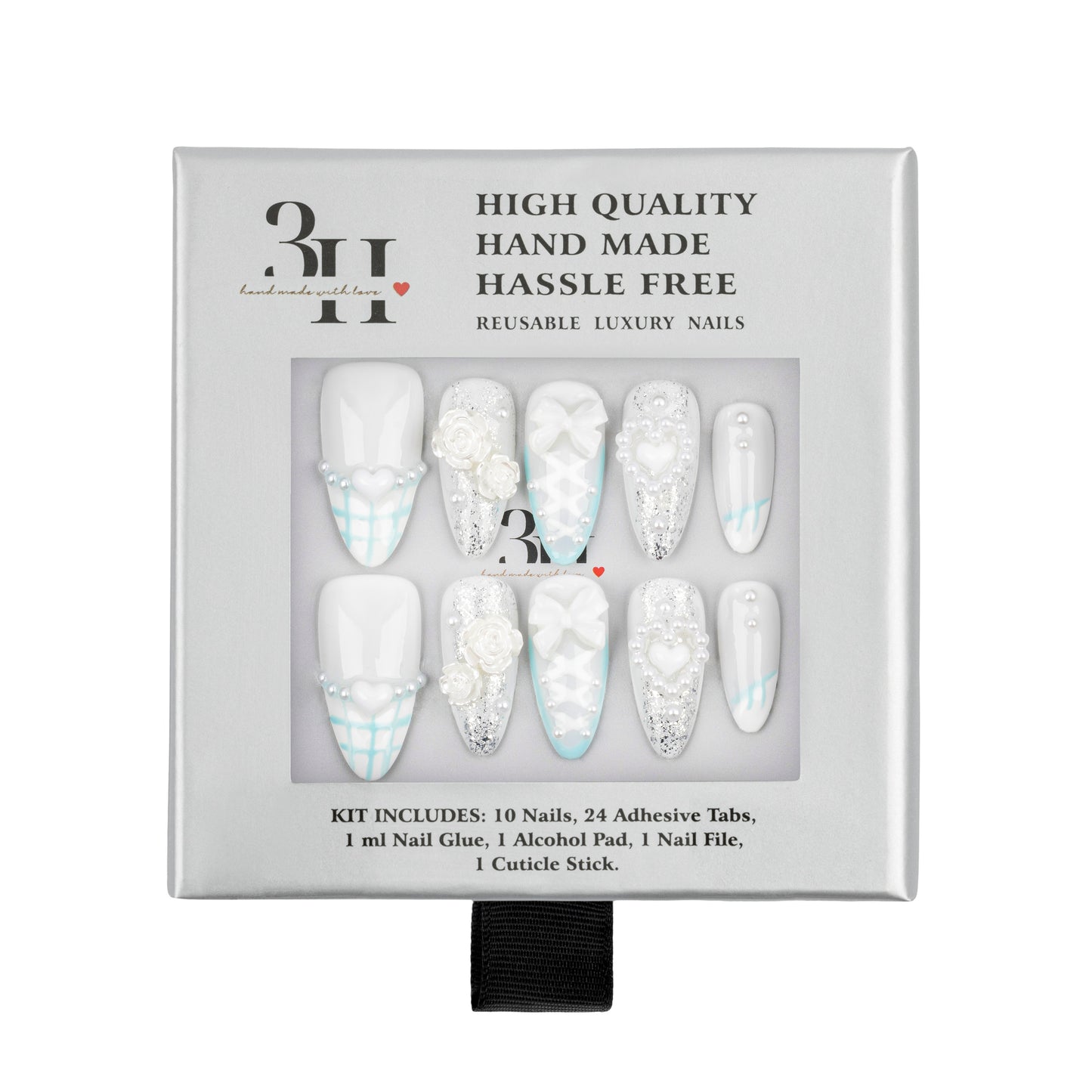 3H Luxury Handmade Press-on Nails - Crystal Frost