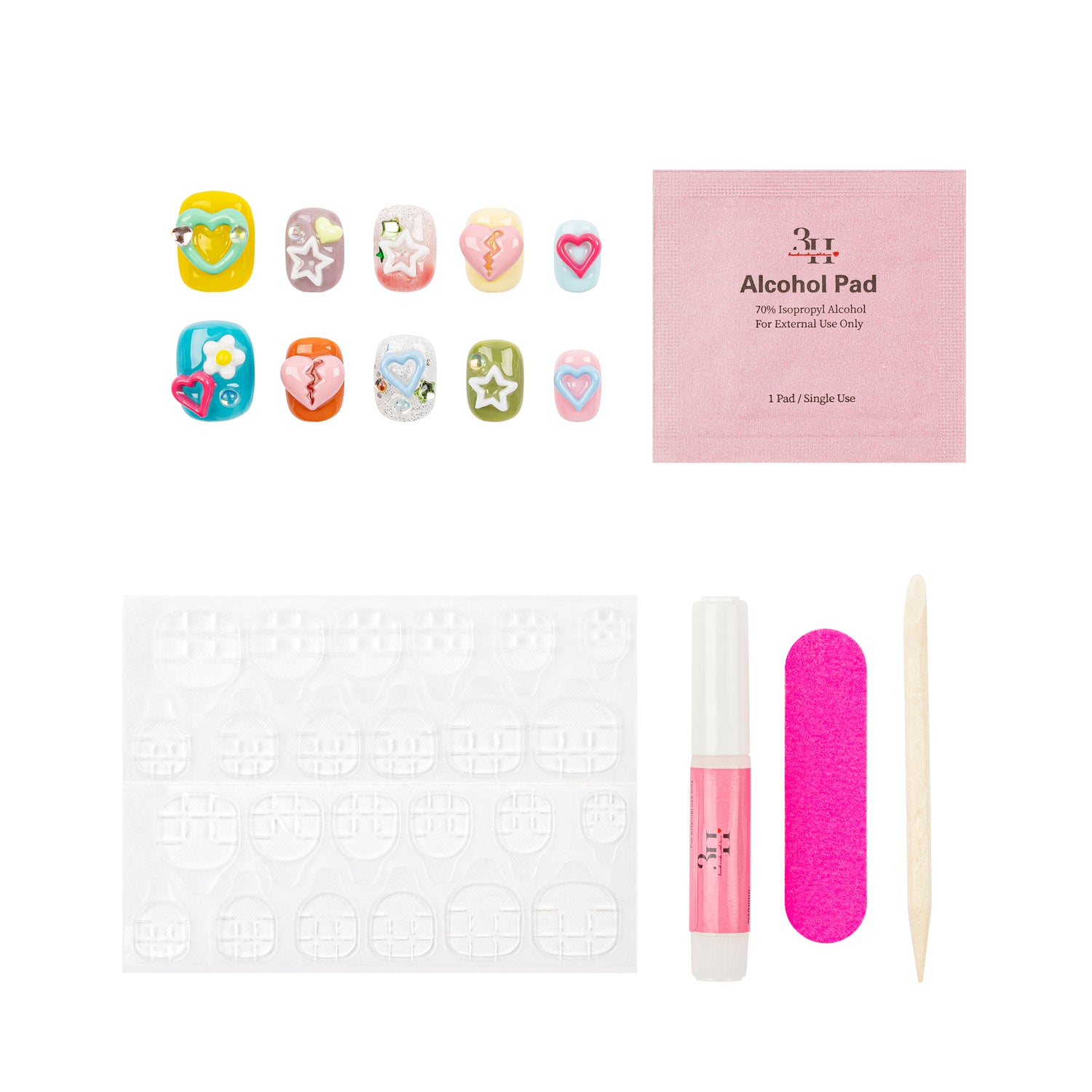 3H Luxury Handmade Press-on Nails - Kawaii Star