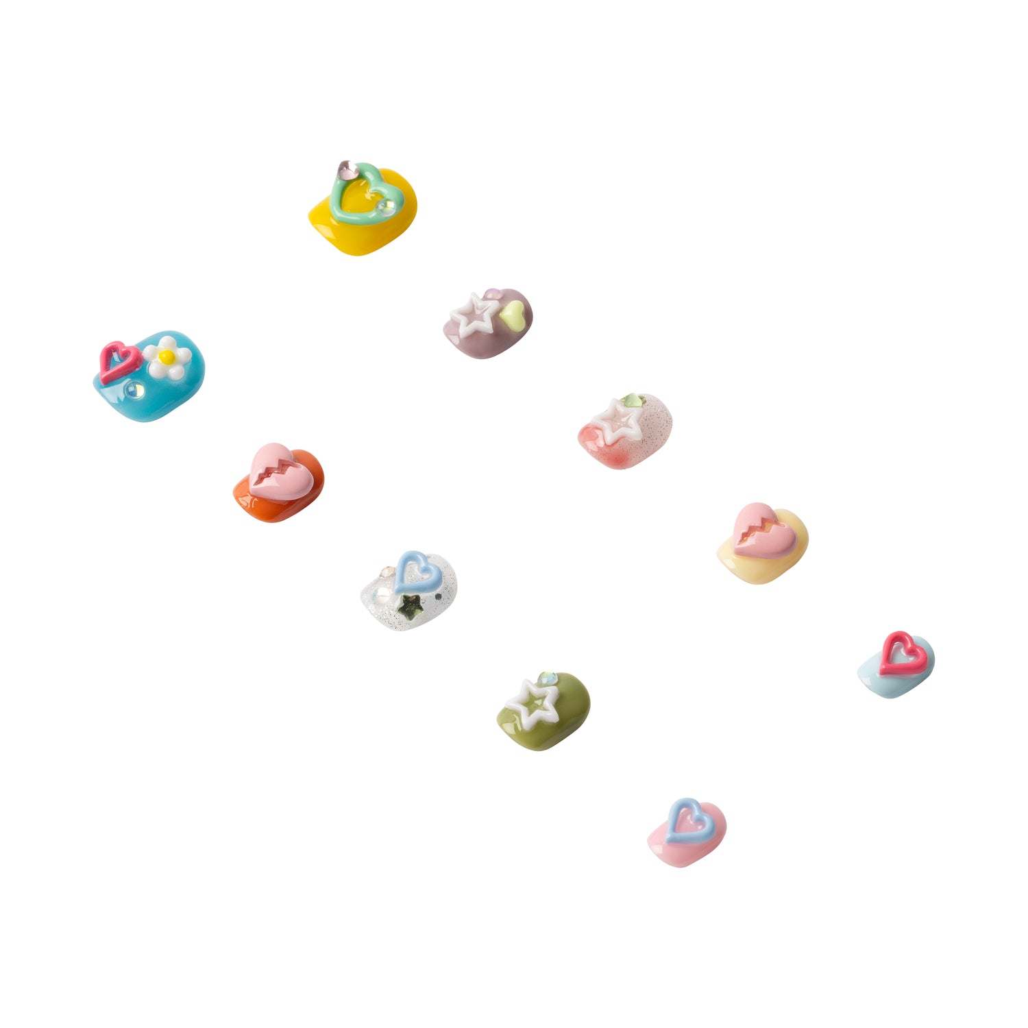 3H Luxury Handmade Press-on Nails - Kawaii Star