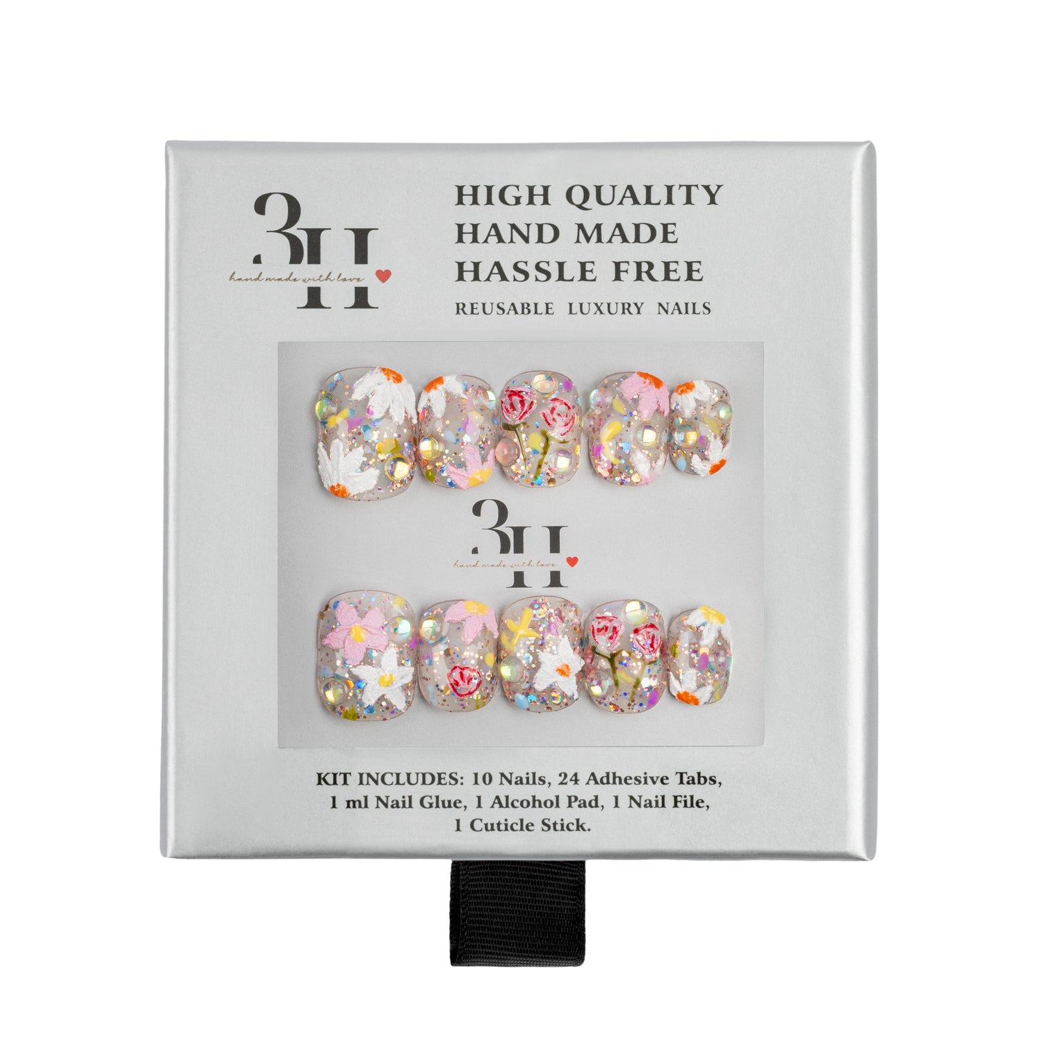 3H Luxury Handmade Press-on Nails - Bouquet