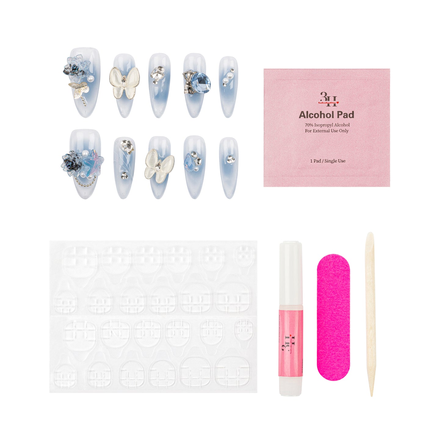 3H Luxury Handmade Press-on Nails - Celestial Butterfly