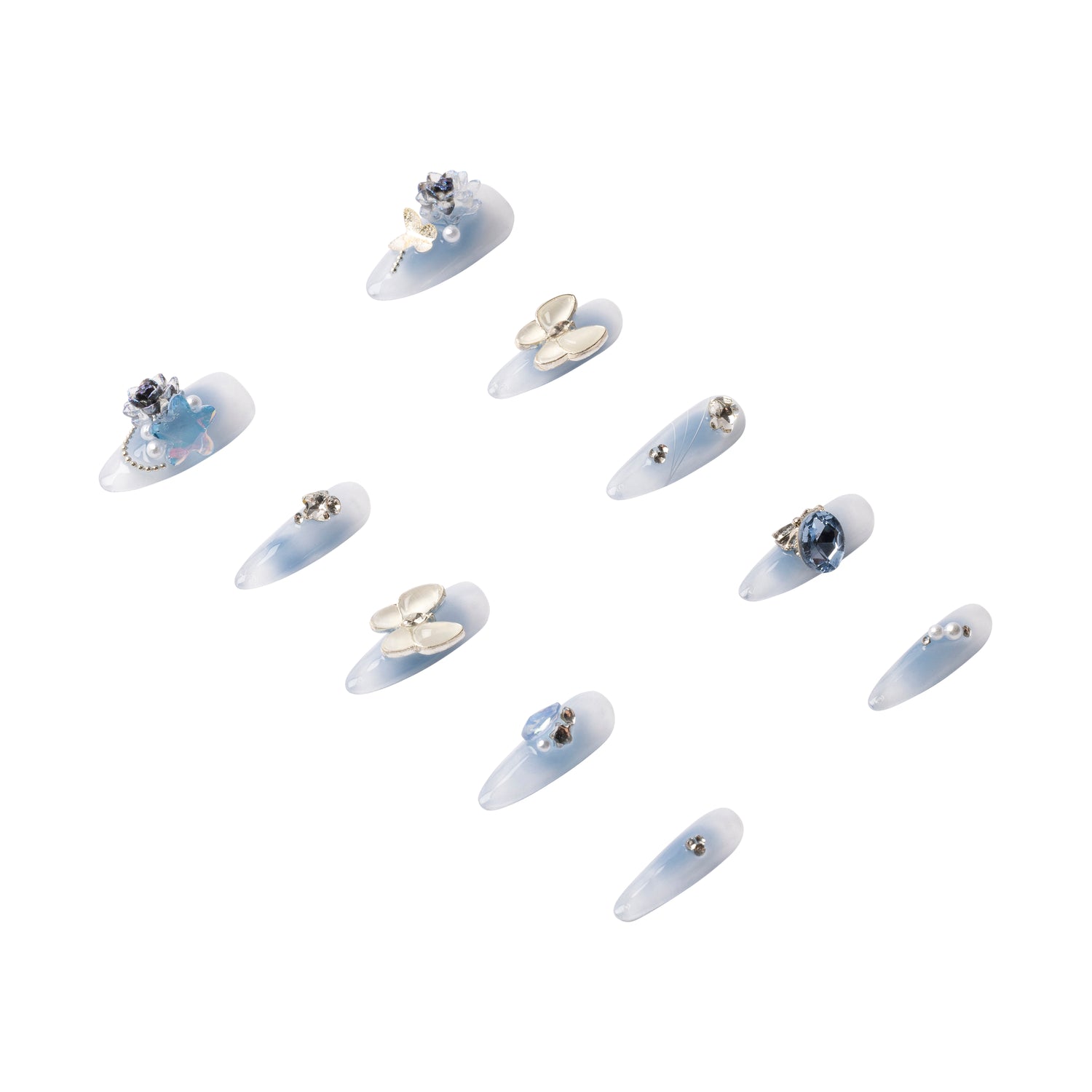 3H Luxury Handmade Press-on Nails - Celestial Butterfly - 3H Nails