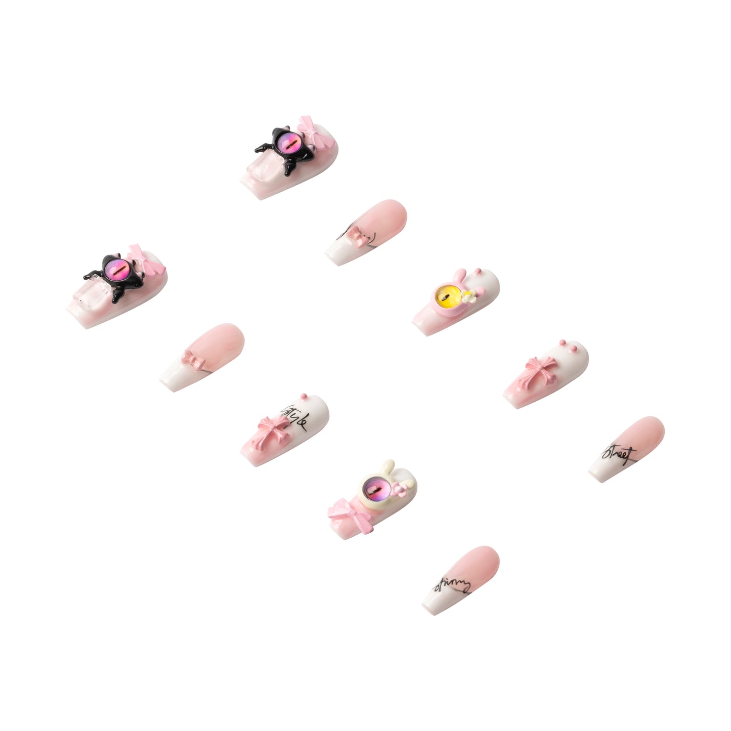 3H Luxury Handmade Press-on Nails - Dollhouse Horror