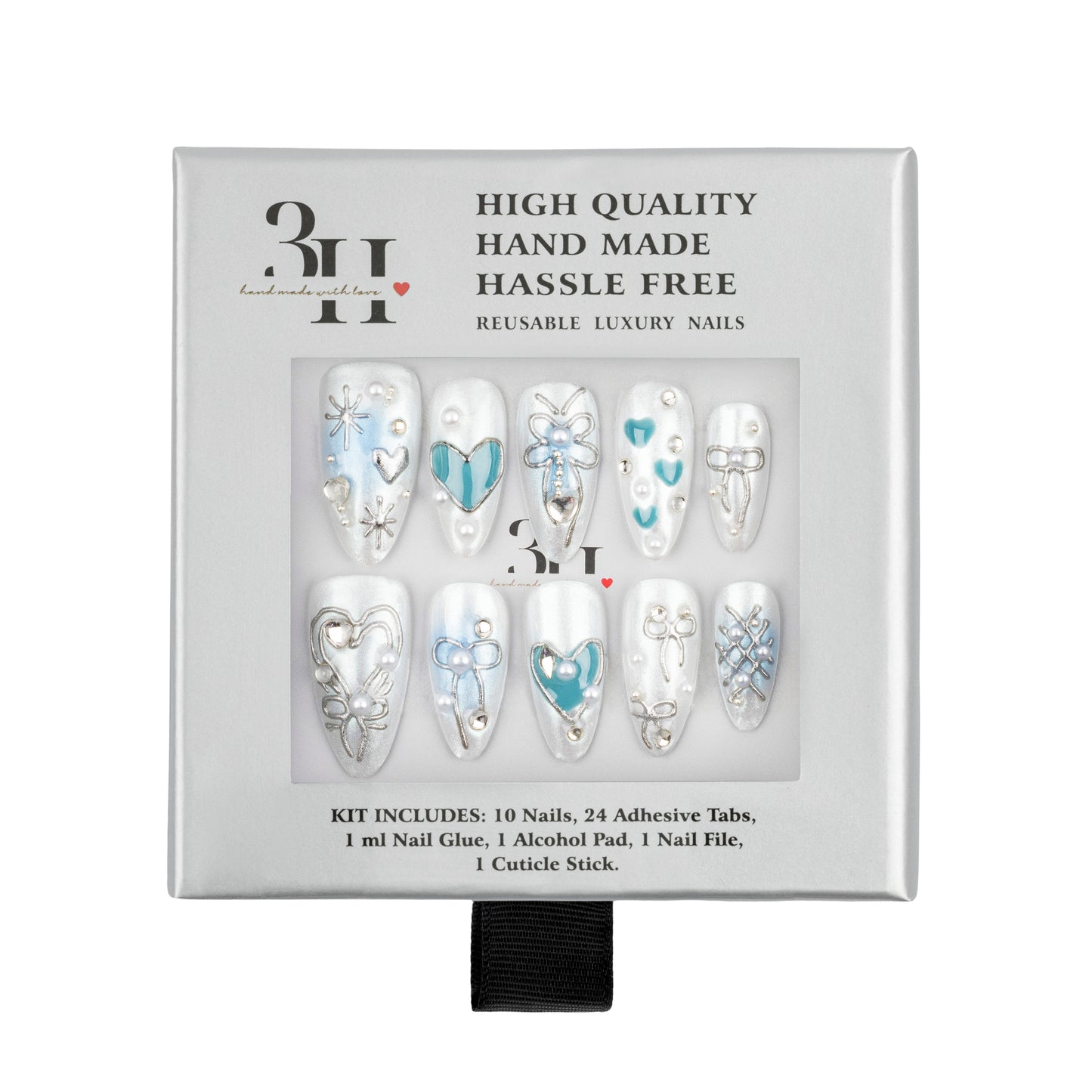 3H Luxury Handmade Press-on Nails - Chrome Angel