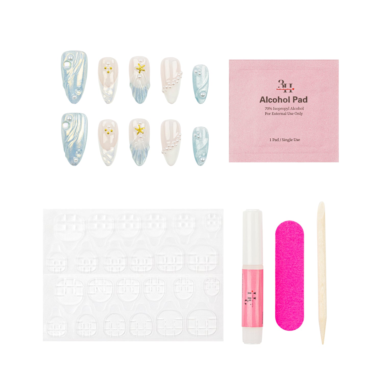 3H Luxury Handmade Press-on Nails - Starry Dreams