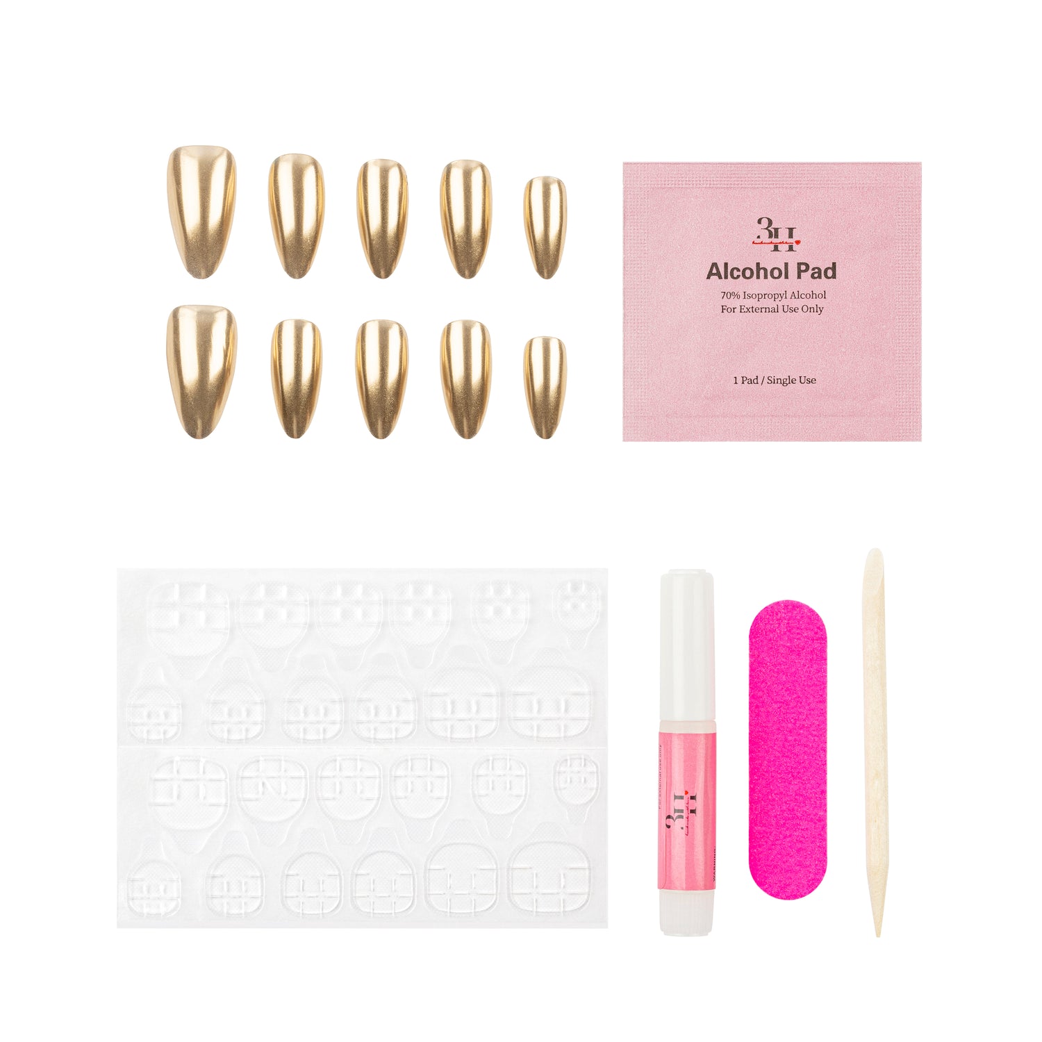 3H Luxury Handmade Press-on Nails - Golden Age - 3H Nails