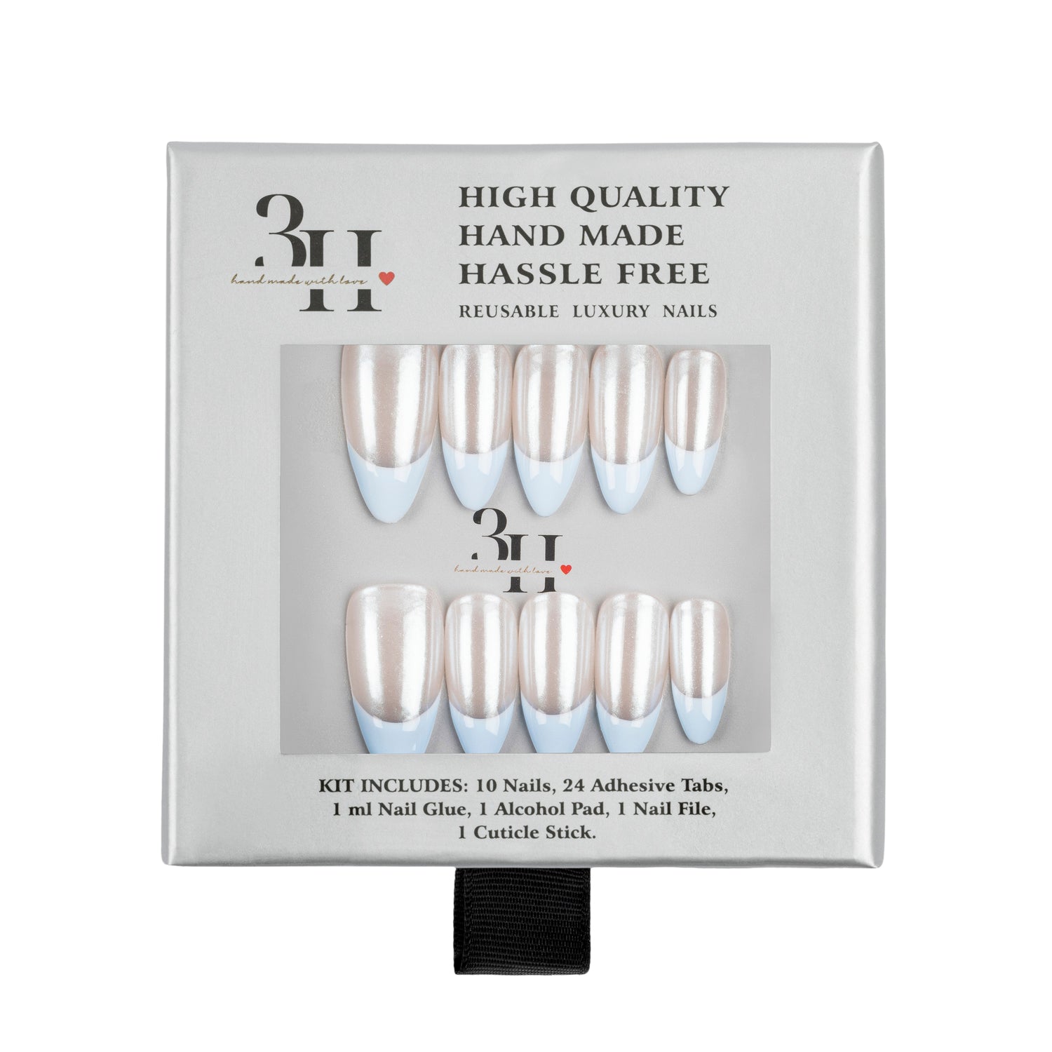 3H Luxury Handmade Press-on Nails - Powder Puff - 3H Nails