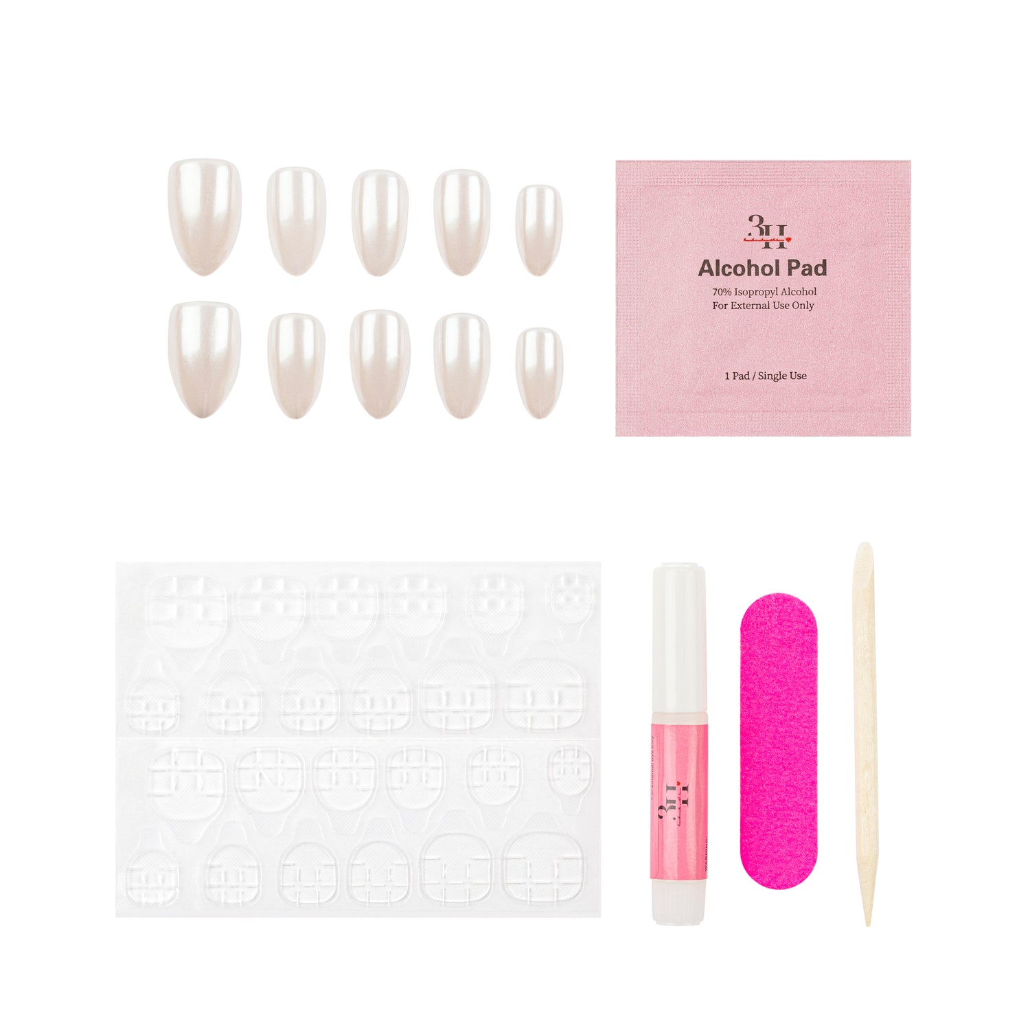 3H Luxury Handmade Press-on Nails - Pearlfection - 3H Nails