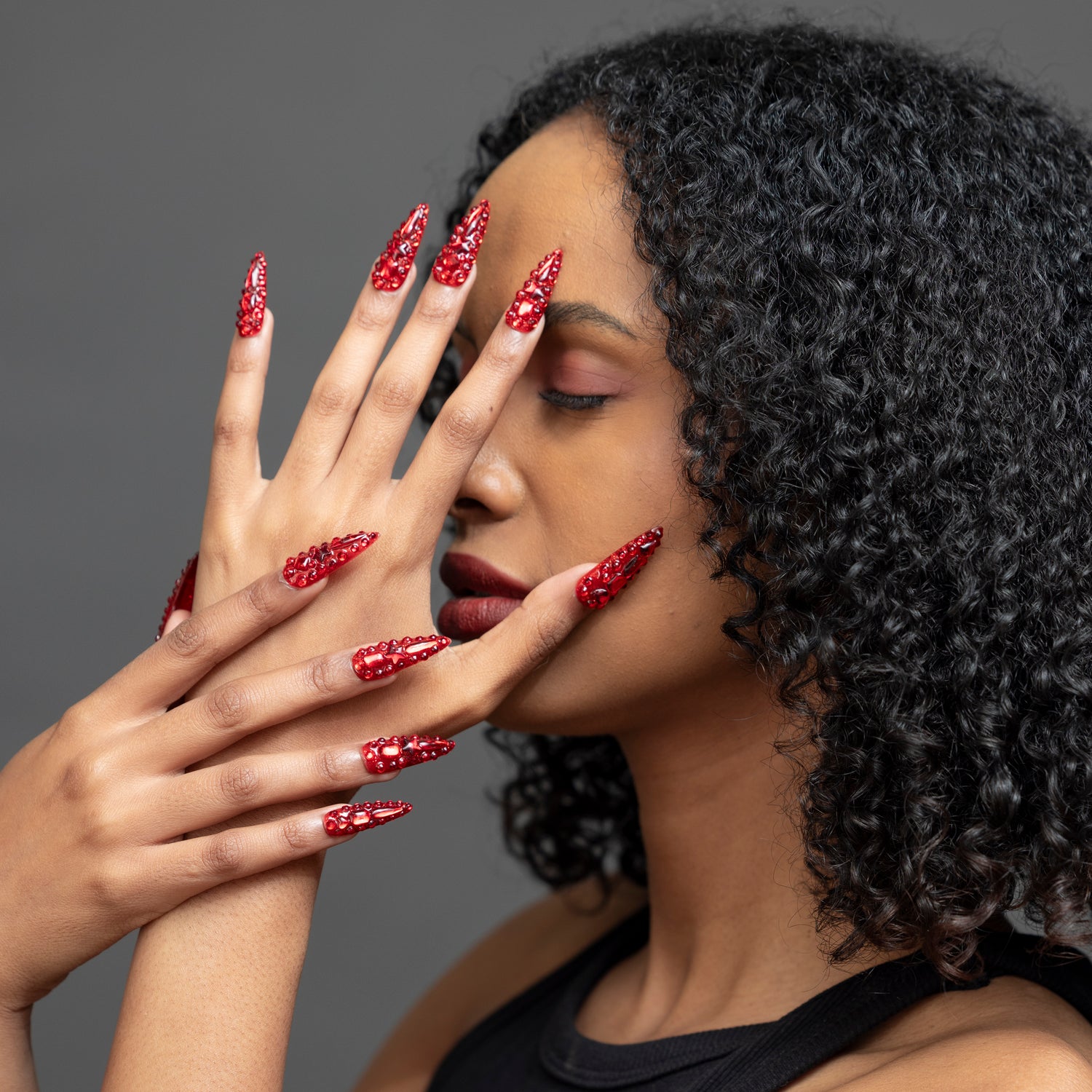 3H Luxury Handmade Press-on Nails - Scarlet Flame - 3H Nails