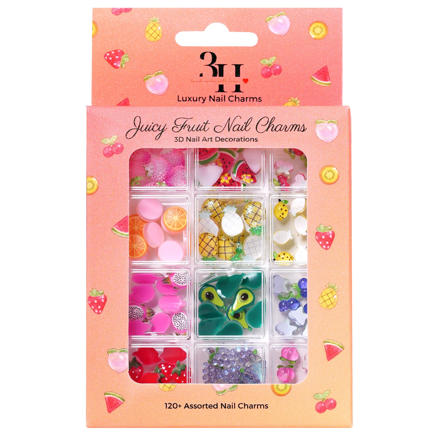 Juicy Fruit - 120+ Assorted Nail Charms