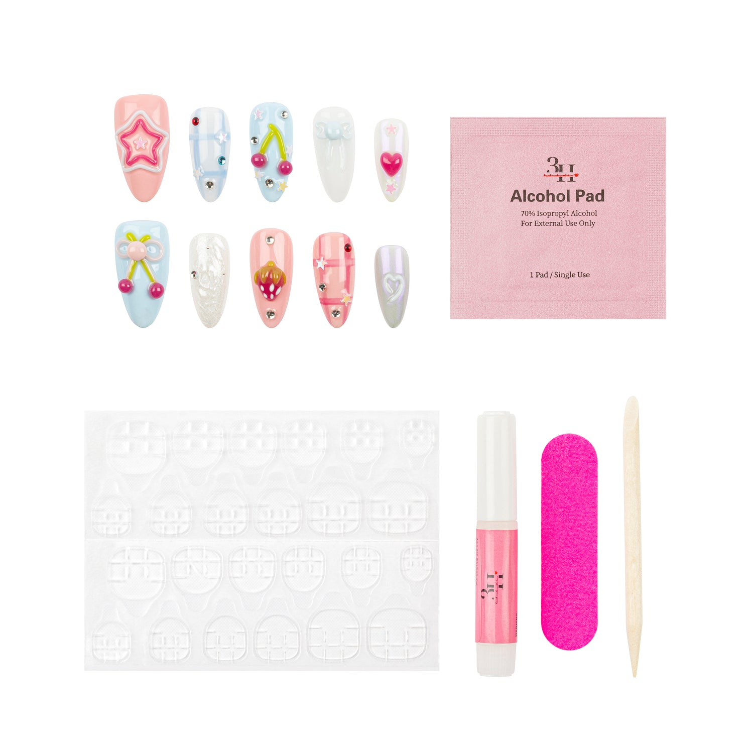 3H Luxury Handmade Press-on Nails - Puppy Luv