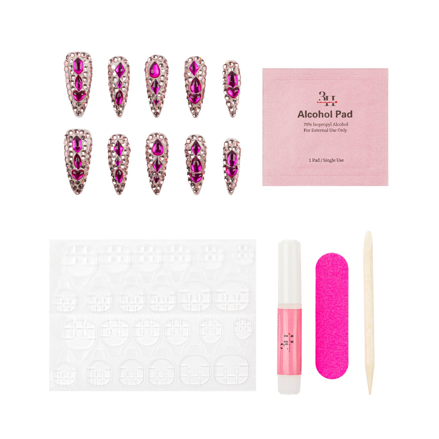 3H Luxury Handmade Press-on Nails - Diamond Diva - 3H Nails