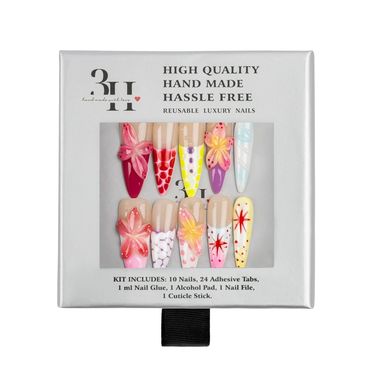 3H Luxury Handmade Press-on Nails - Garden Flutter
