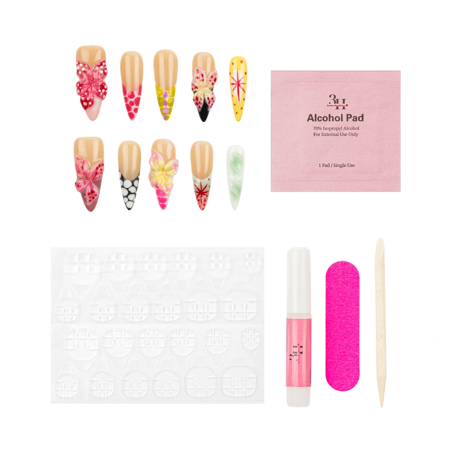 3H Luxury Handmade Press-on Nails - Garden Flutter