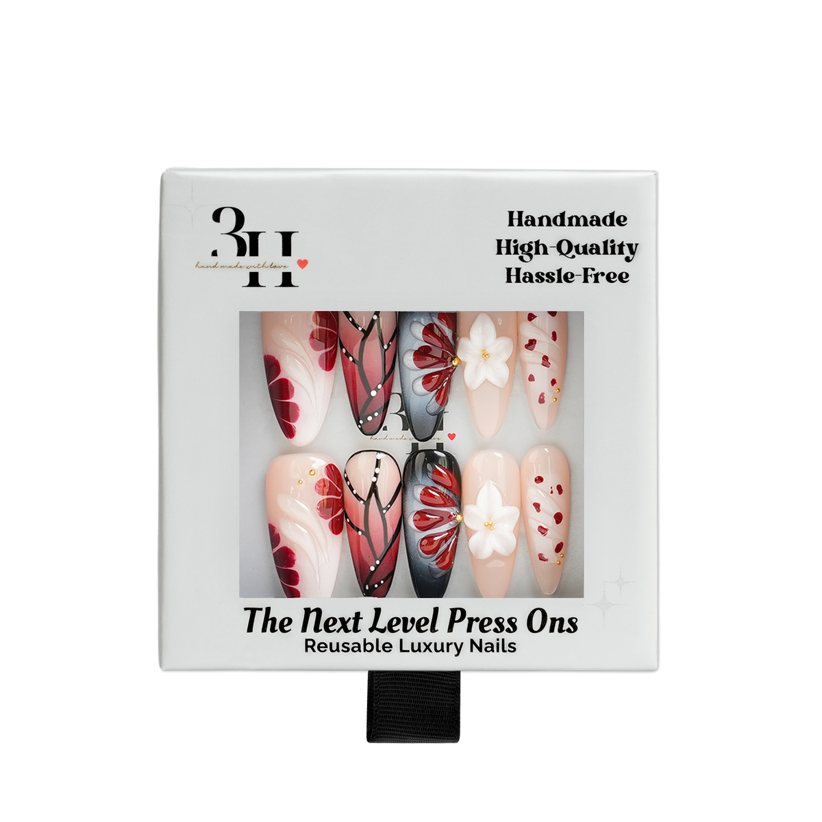 Berry Bloom - Long Almond Press-On Nails - 3H Nails