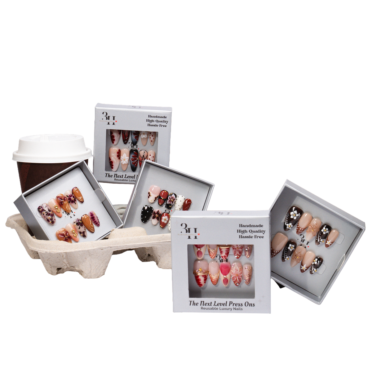 Café Crush 5-Set Press-On Nail Bundle 02 by 3H Nails