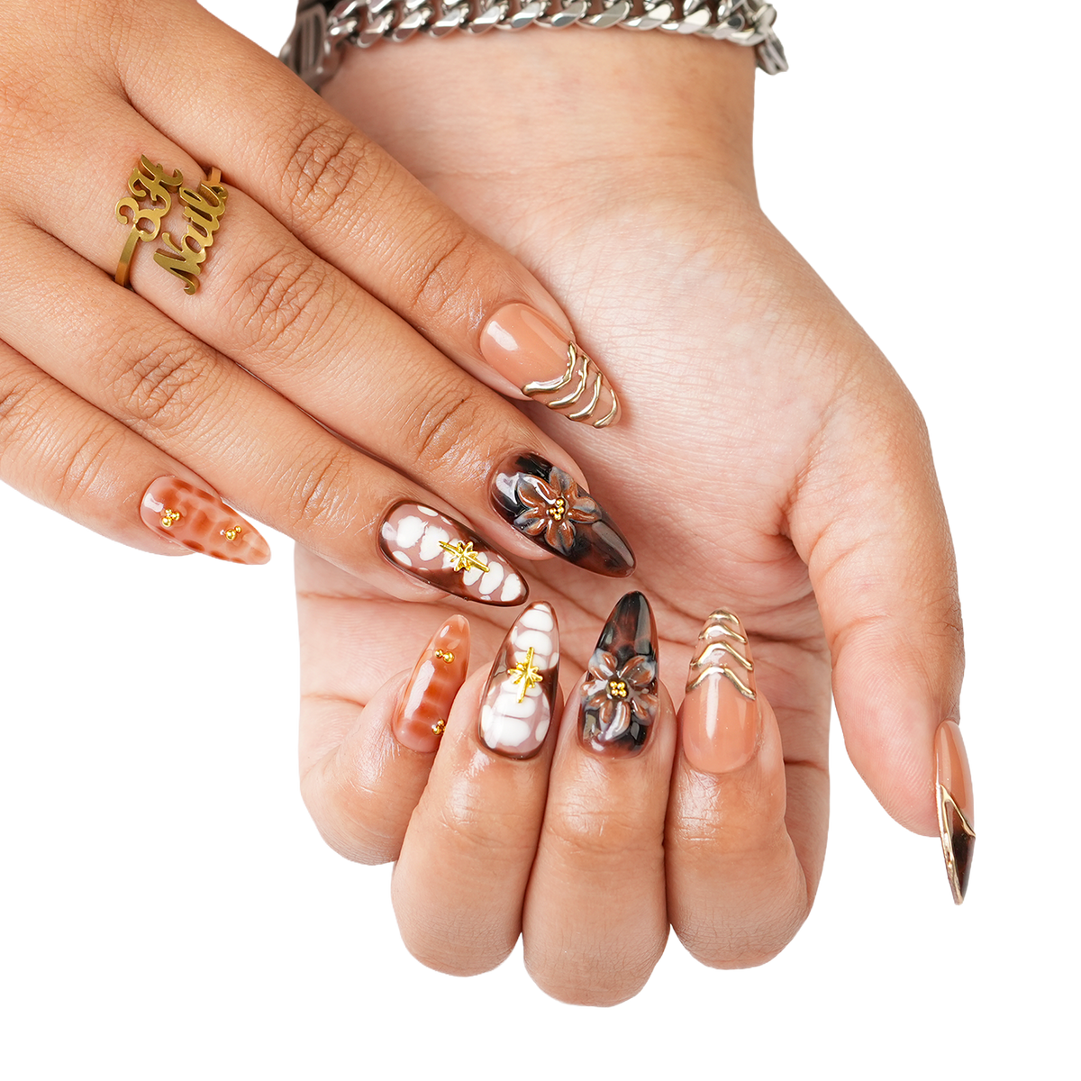 Cocoa Petals - Medium Almond Press-On Nails - 3H Nails